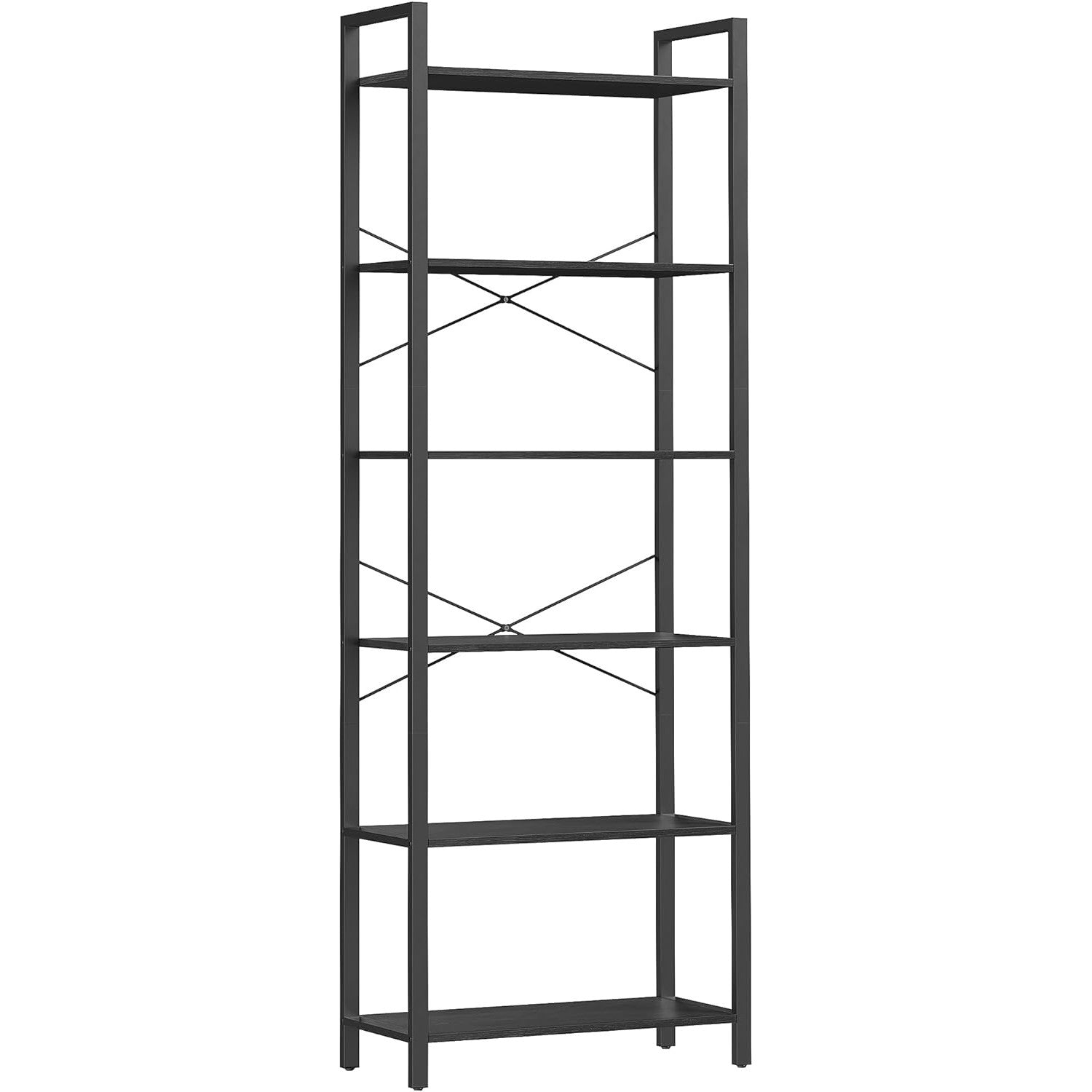 Polica na 6 razina, industrijski stil, 30 x 66 x 186 cm, crne boje | VASAGLE-vitahome.hr