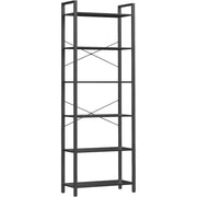Polica na 6 razina, industrijski stil, 30 x 66 x 186 cm, crne boje | VASAGLE-vitahome.hr