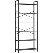 Polica na 6 razina, industrijski stil, 30 x 80 x 186 cm, crne boje | VASAGLE-vitahome.hr
