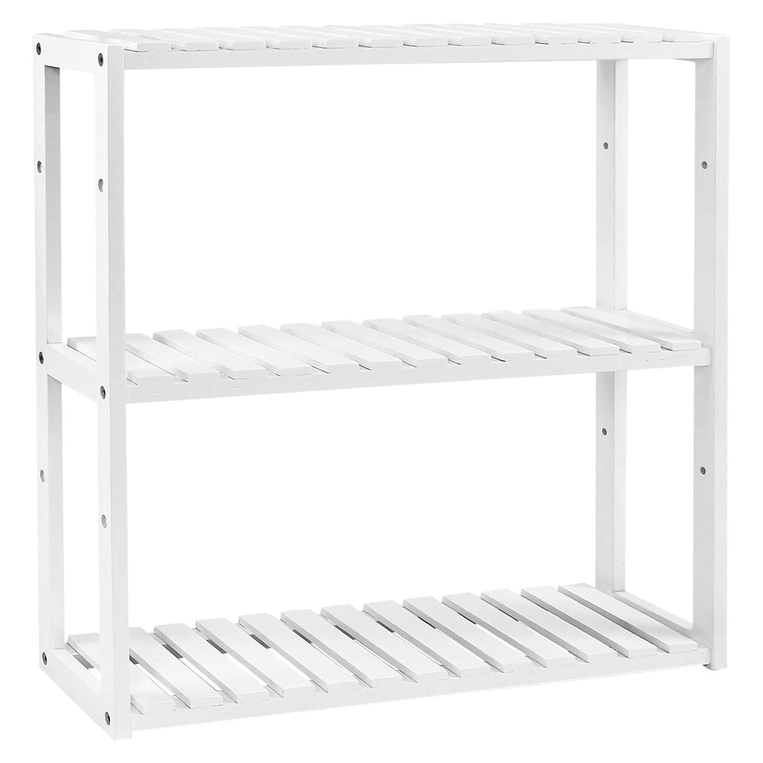Polica od bambusa na 3 razine, podesiva po visini, 60 x 15 x 54 cm, bijela | SONGMICS-vitahome.hr