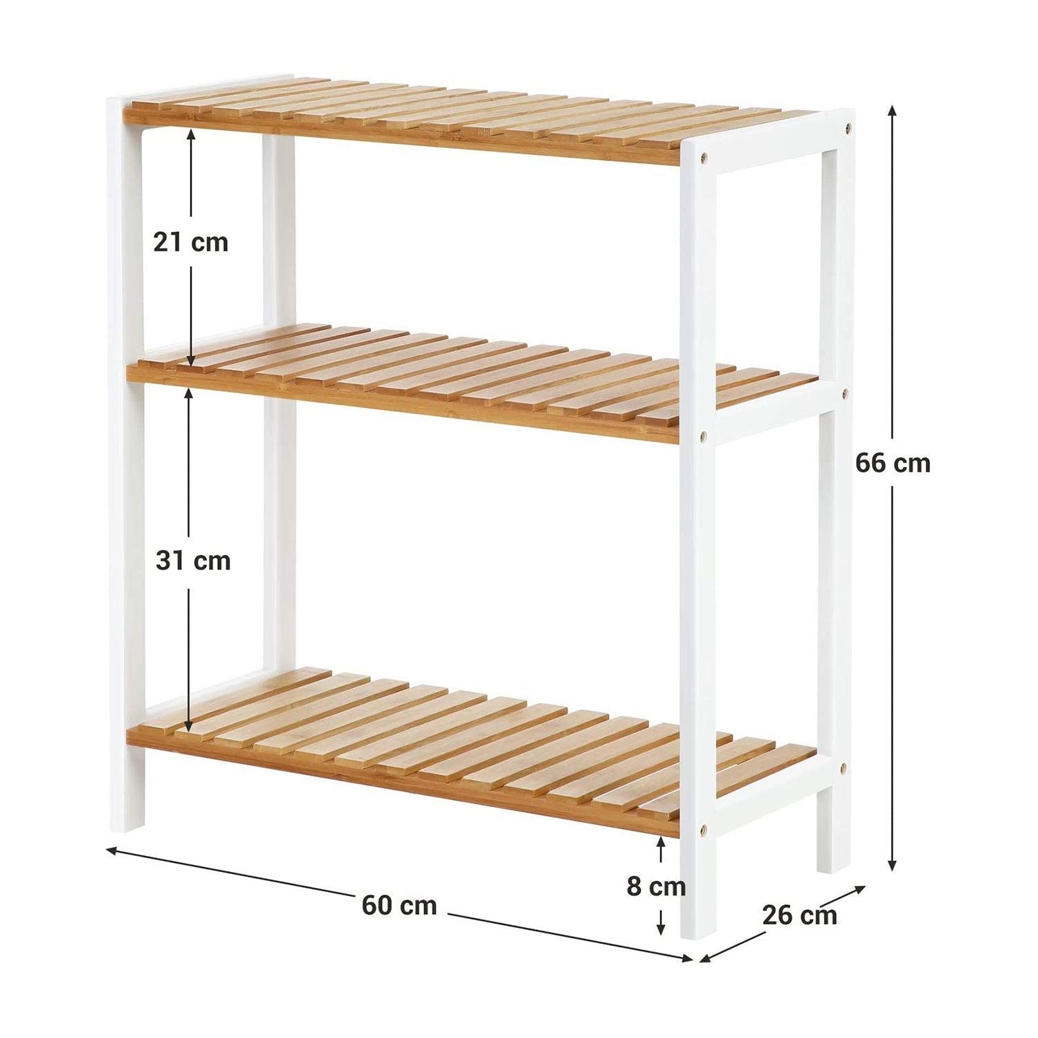 Polica od bambusa, stalak za cipele na 3 razine 60 x 66 x 26 cm | SONGMICS-vitahome.hr