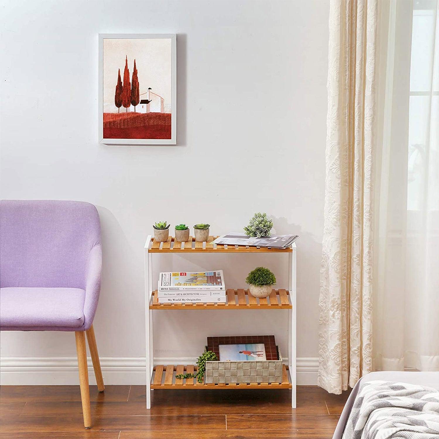 Polica od bambusa, stalak za cipele na 3 razine 60 x 66 x 26 cm | SONGMICS-vitahome.hr