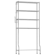 Polica s 4 nivoa za spremanje iznad WC-a, 30 x 83 x 176 cm, srebrno-siva | SONGMICS-vitahome.hr