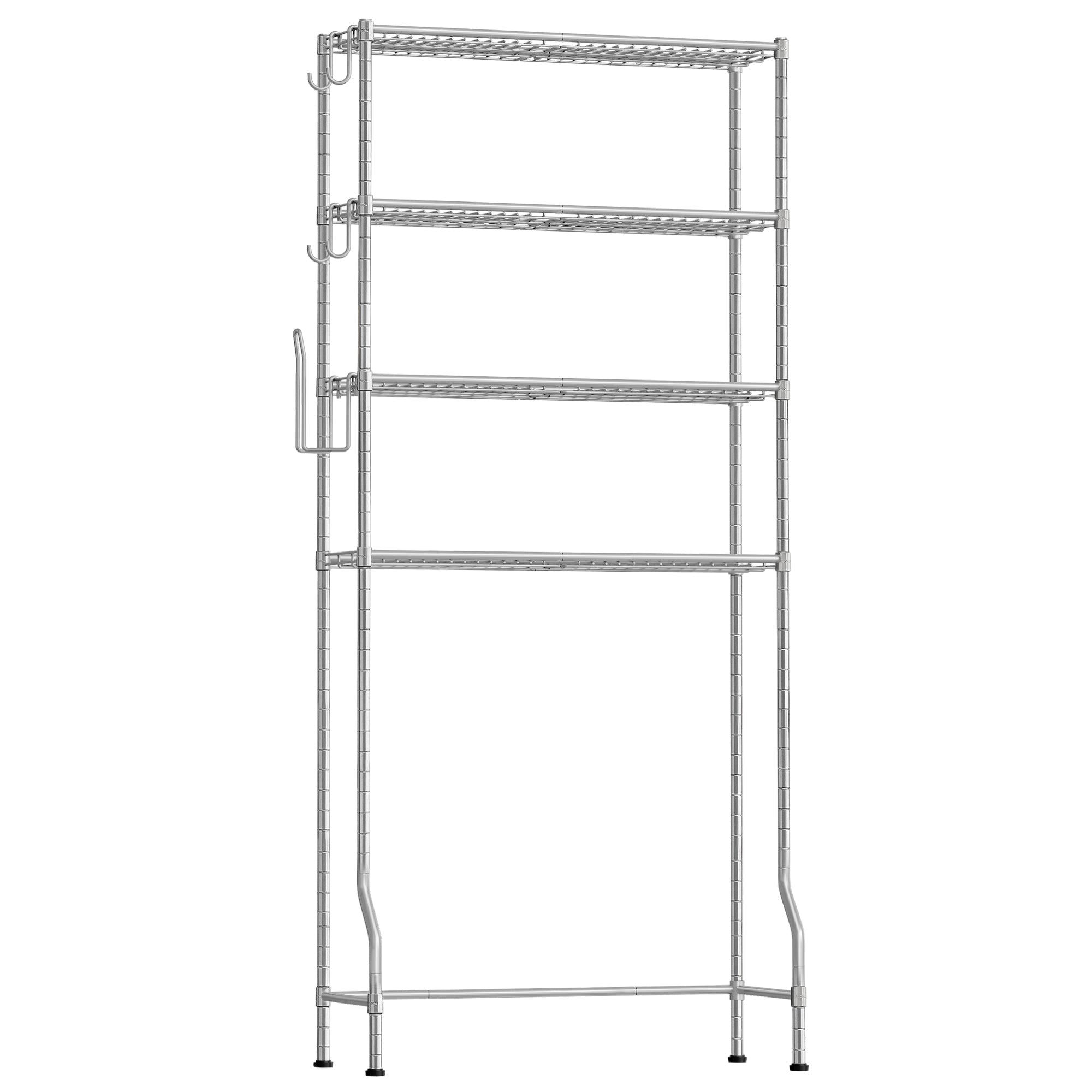 Polica s 4 nivoa za spremanje iznad WC-a, 30 x 83 x 176 cm, srebrno-siva | SONGMICS-vitahome.hr