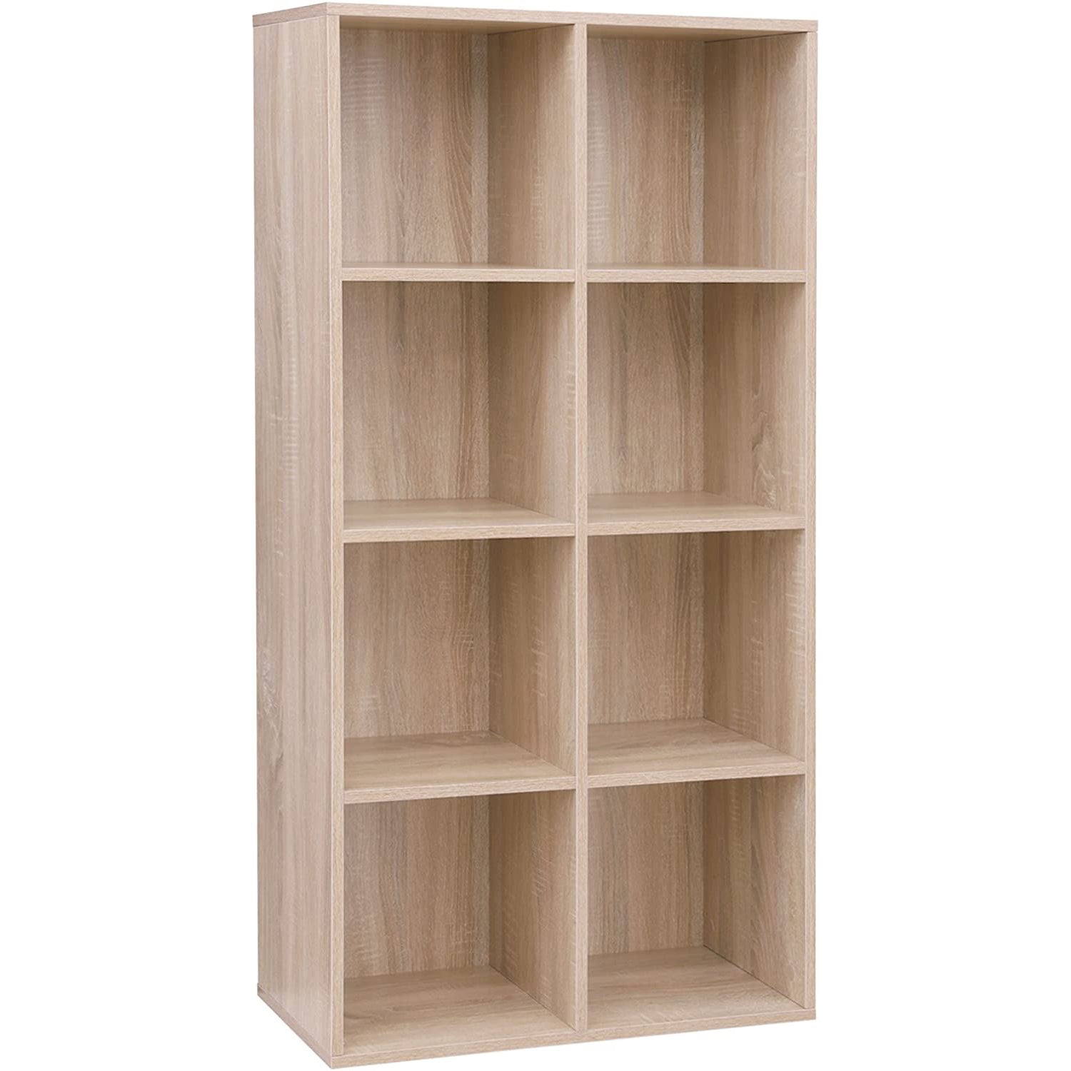 Polica s 8 odjeljaka, polica za knjige, ukrasna polica, 65,5 x 30 x 129,5 cm | VASAGLE-vitahome.hr