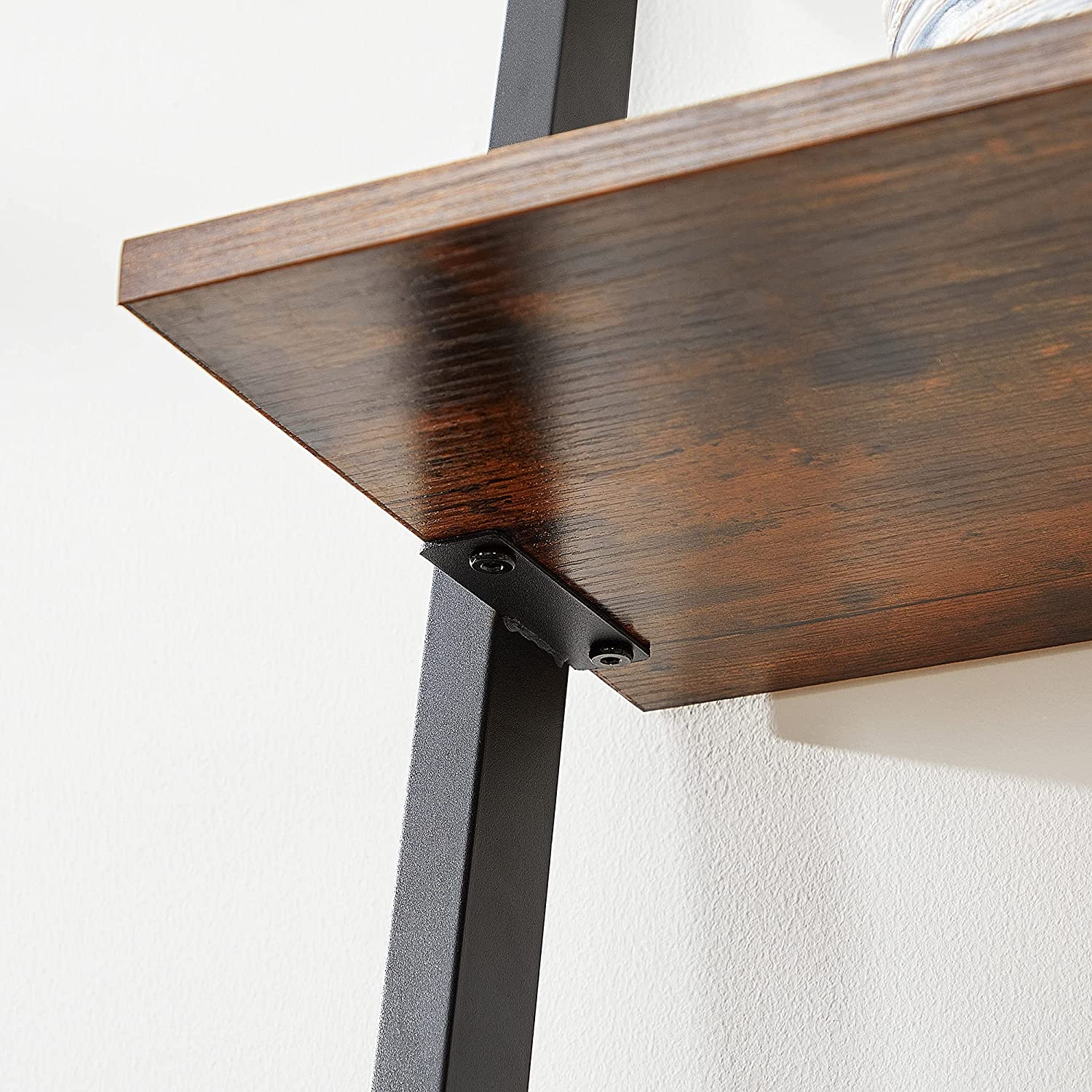 Polica s ljestvama, polica za knjige na 5 razina 64 x 34 x 186 cm smeđa | Vasagle-vitahome.hr