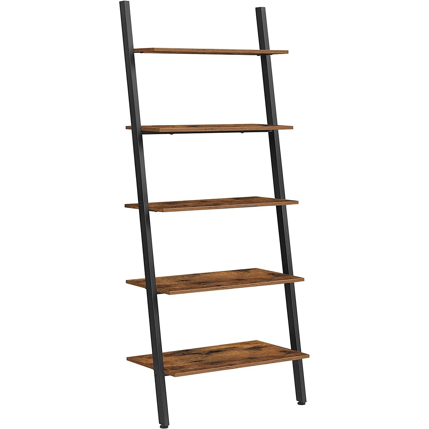 Polica s ljestvama, polica za knjige na 5 razina 64 x 34 x 186 cm smeđa | Vasagle-vitahome.hr