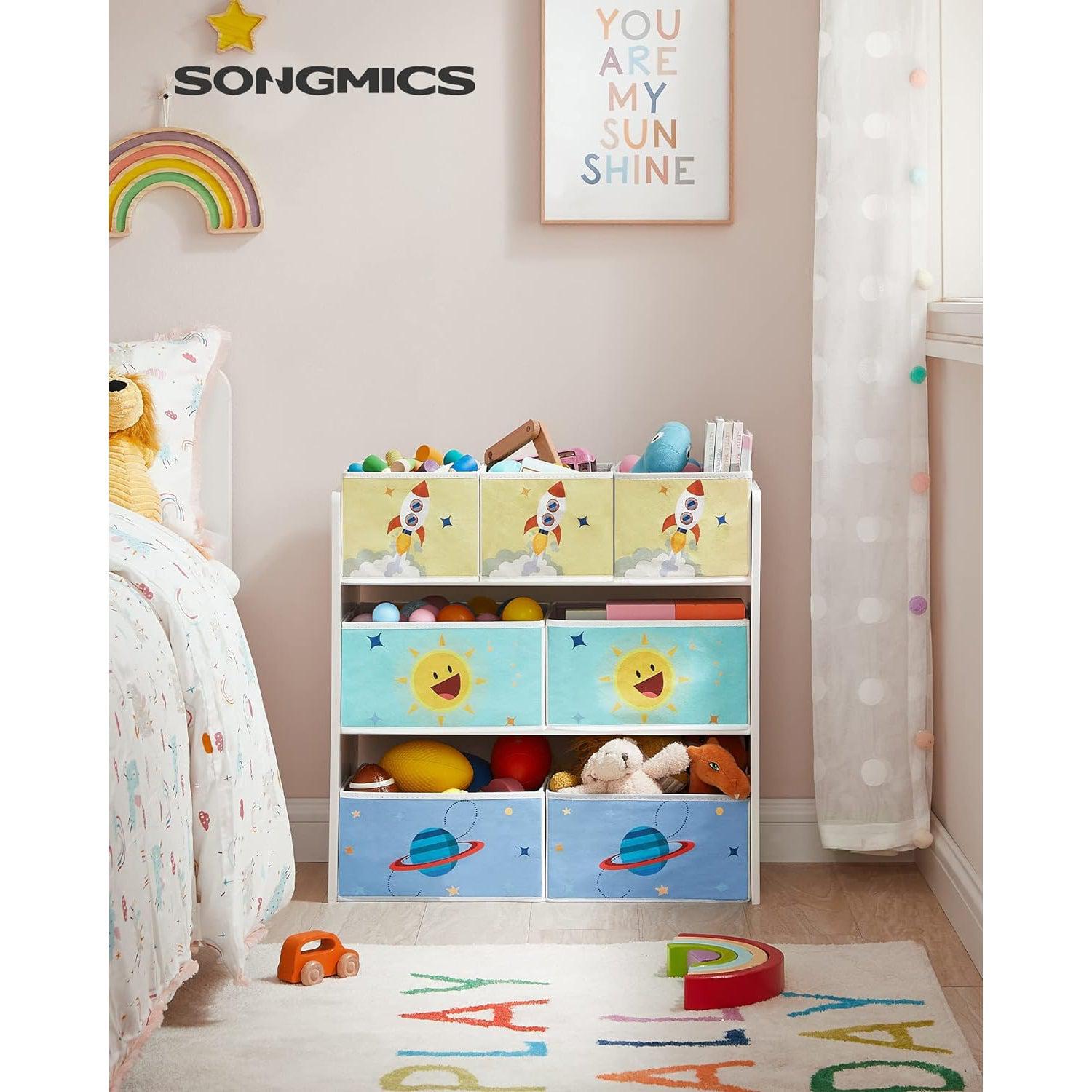 Polica za dječju sobu sa 7 kutija za pohranu, 29,5 x 62,5 x 60 cm, bijela boja | SONGMICS-vitahome.hr