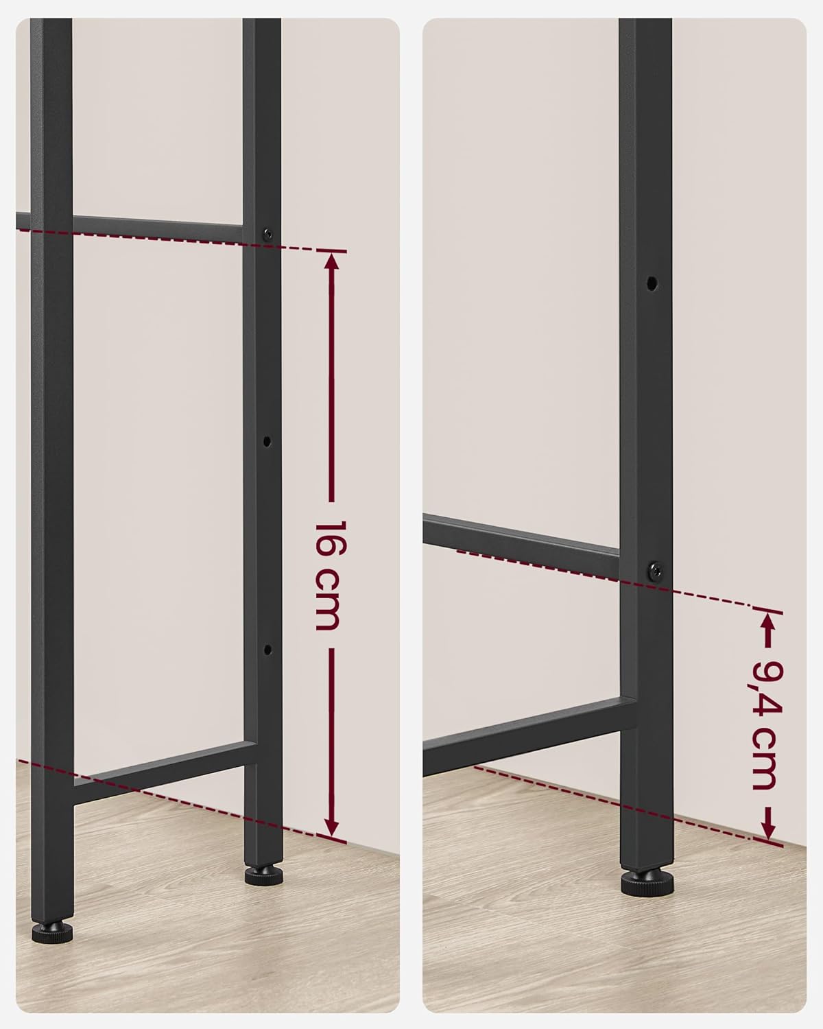 Polica za iznad WC školjke/perilice rublja s 3 razine, sivo-bež i crna