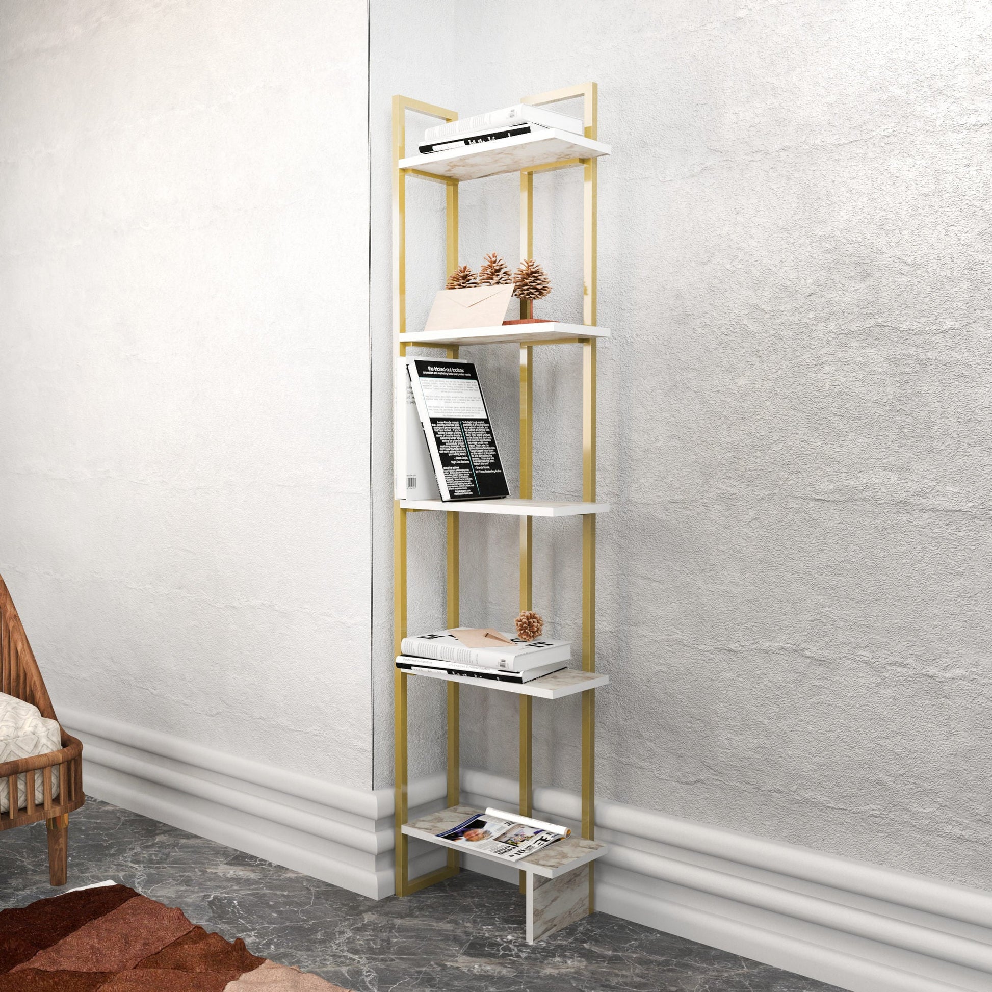 Polica za knjige Alice - Ephesus, Gold | AG-vitahome.hr