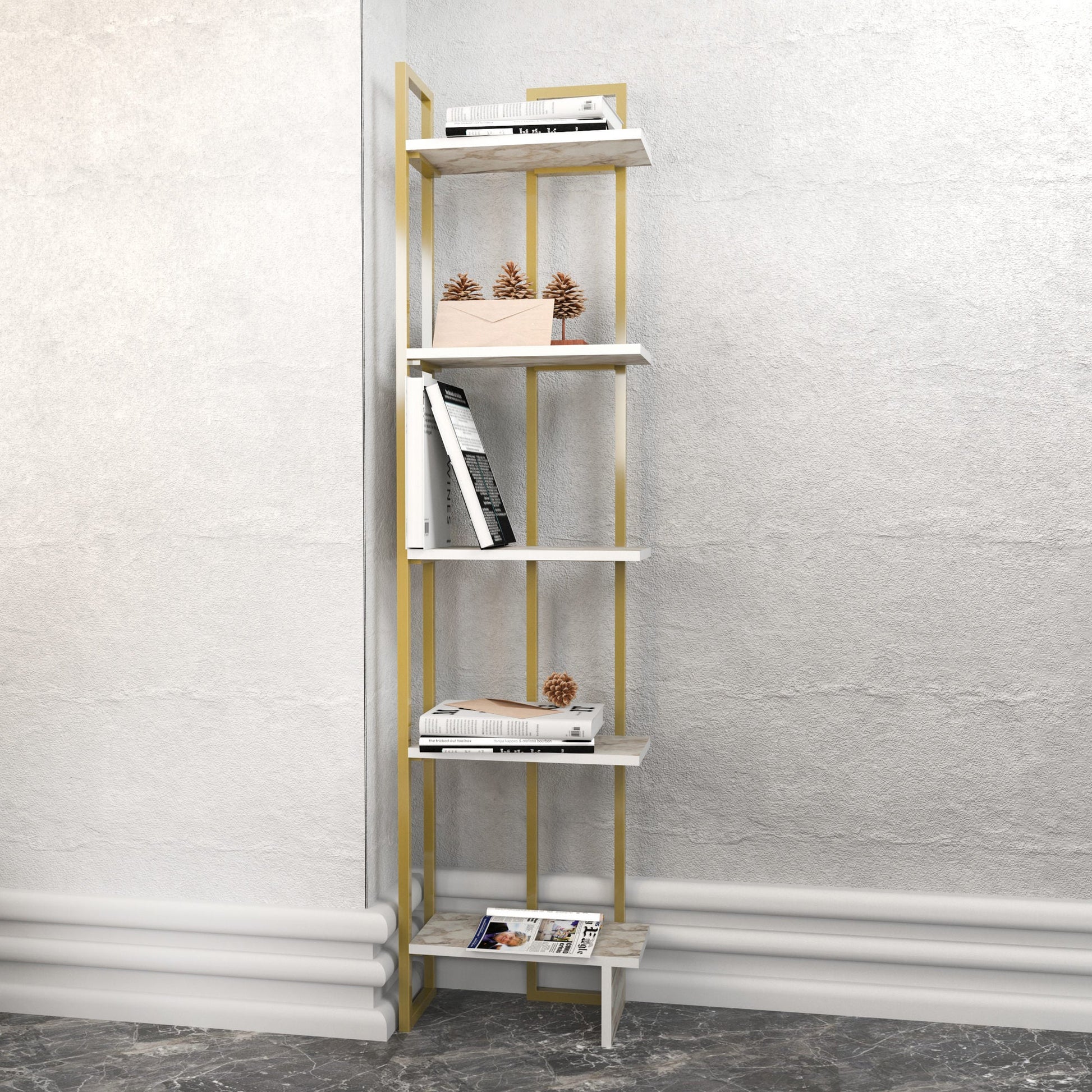 Polica za knjige Alice - Ephesus, Gold | AG-vitahome.hr