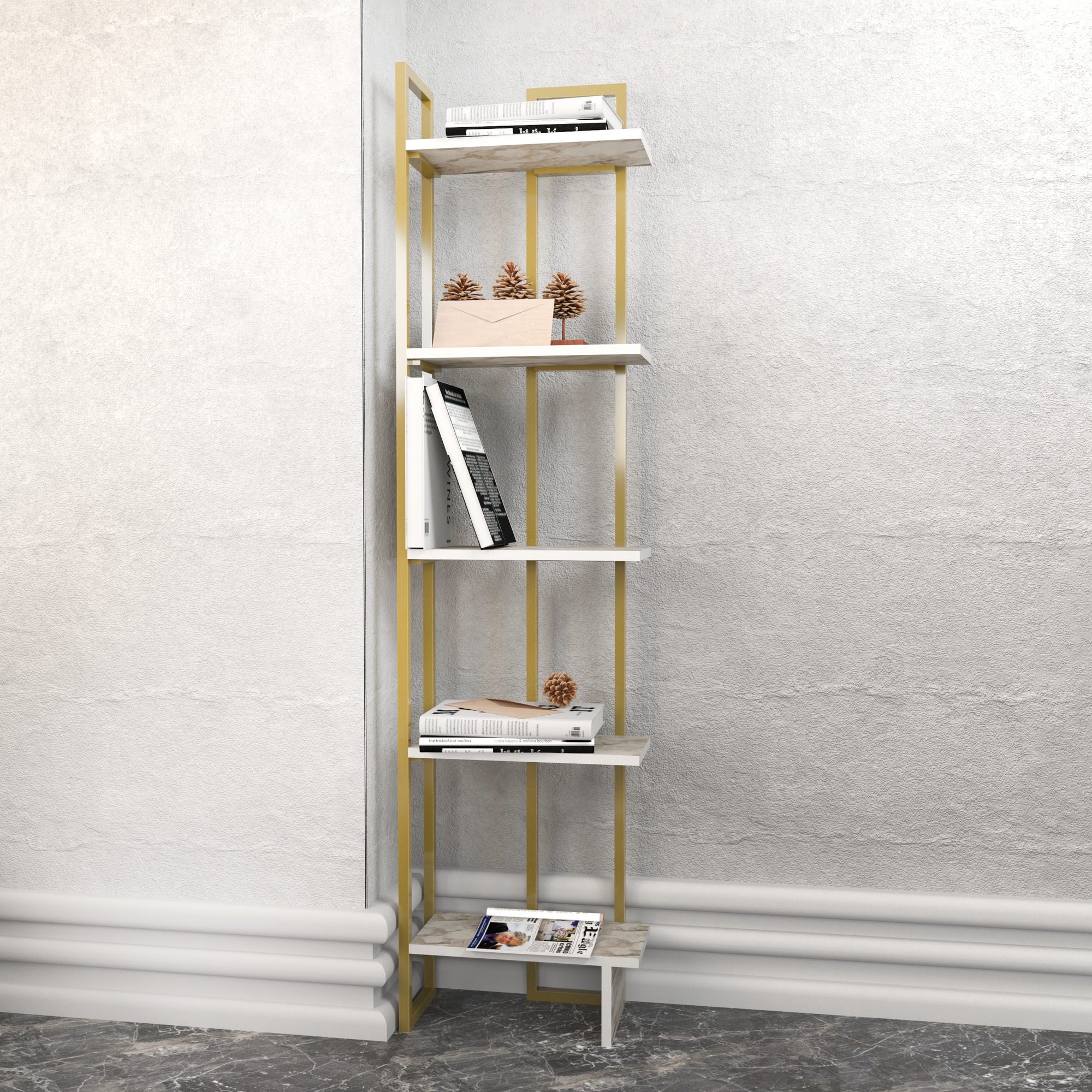 Polica za knjige Alice - Ephesus, Gold | AG-vitahome.hr