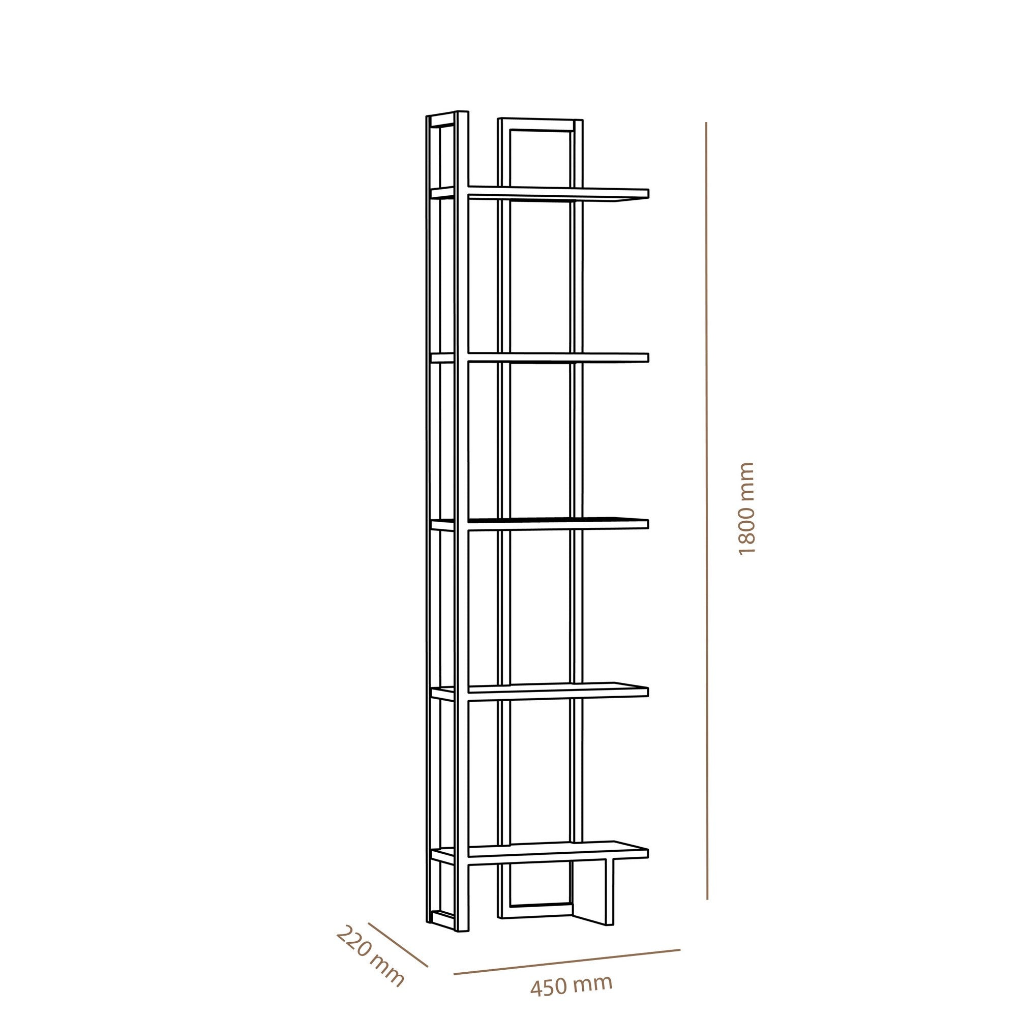 Polica za knjige Alice - White, White | AG-vitahome.hr