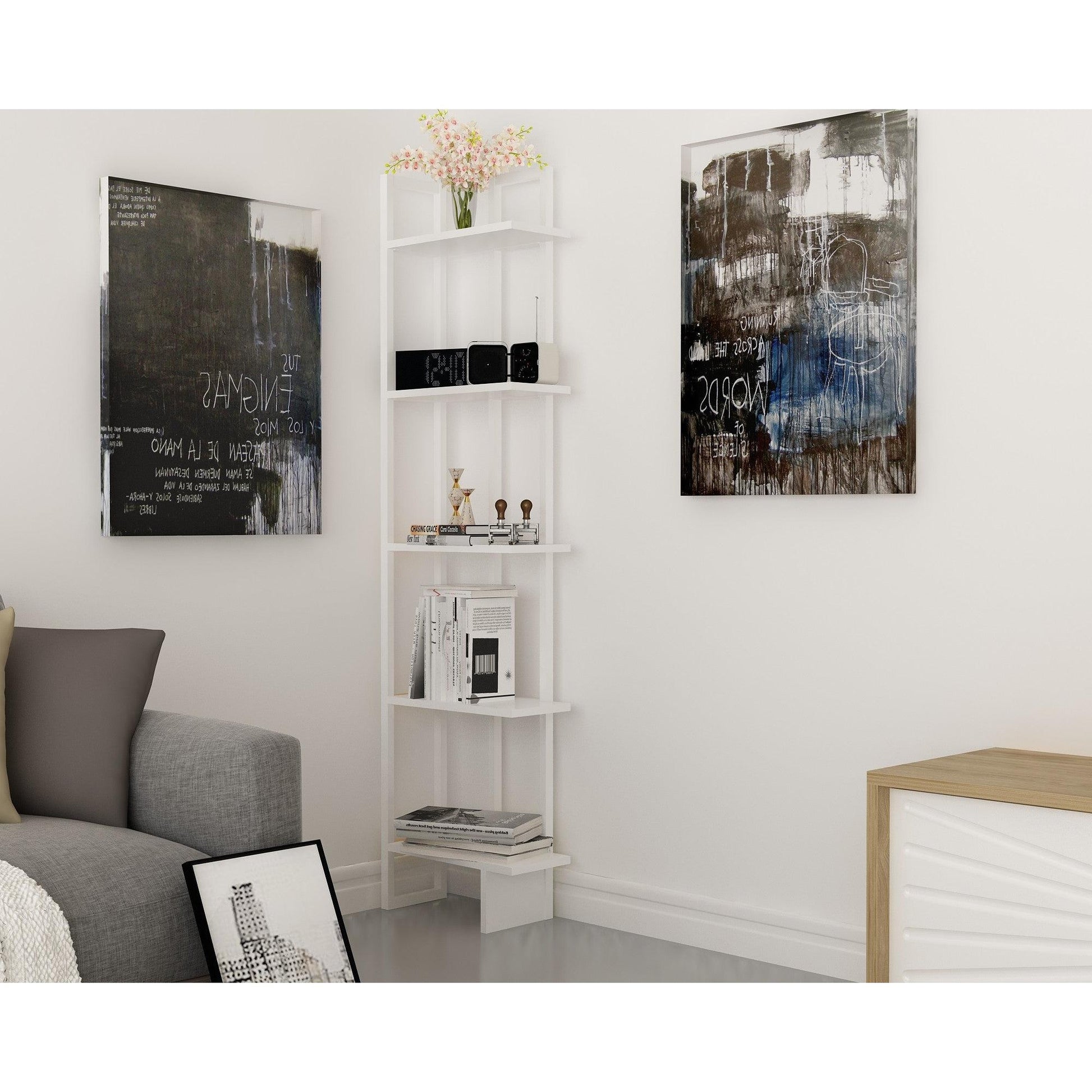 Polica za knjige Alice - White, White | AG-vitahome.hr