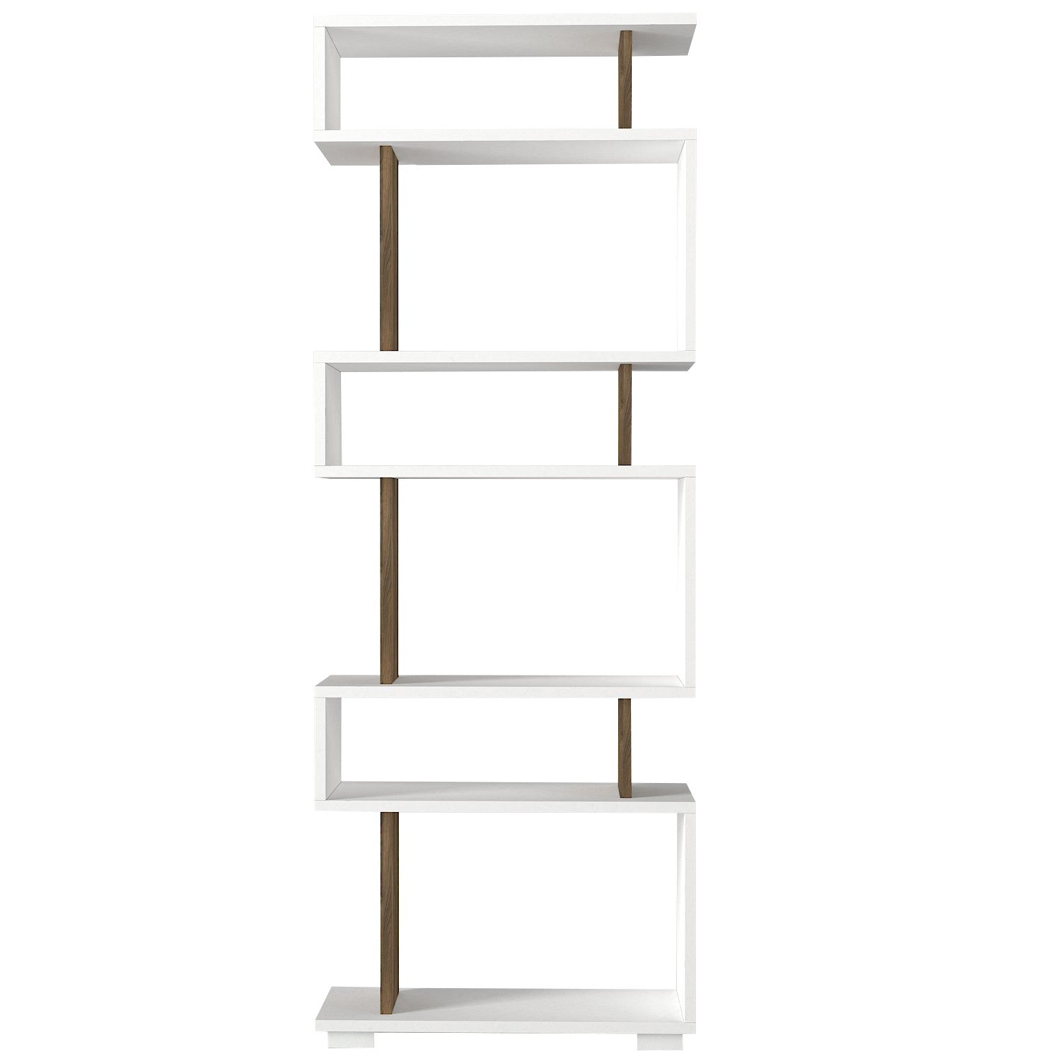 Polica za knjige Blok - White, Walnut | AG-vitahome.hr