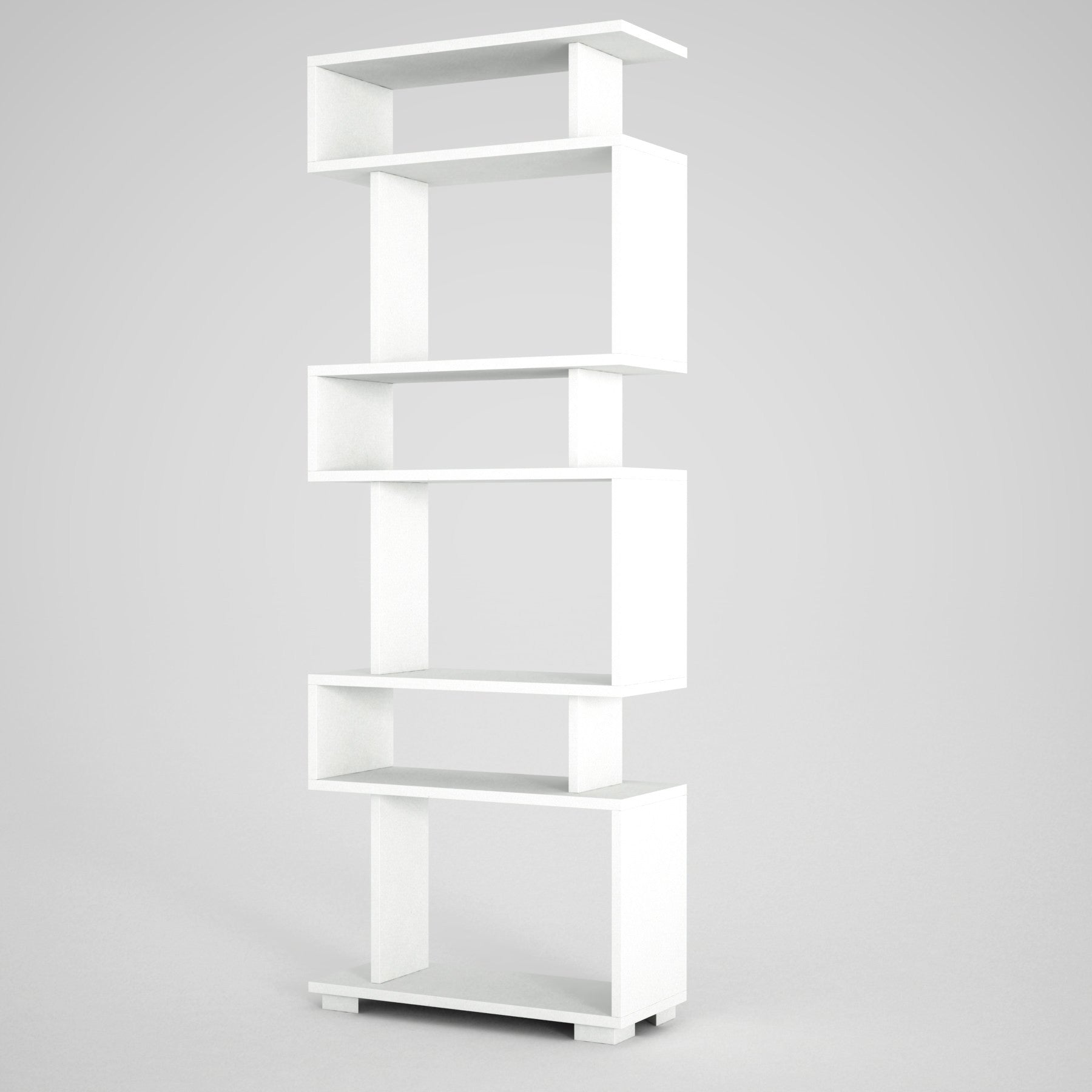 Polica za knjige Blok - White, Walnut | AG-vitahome.hr