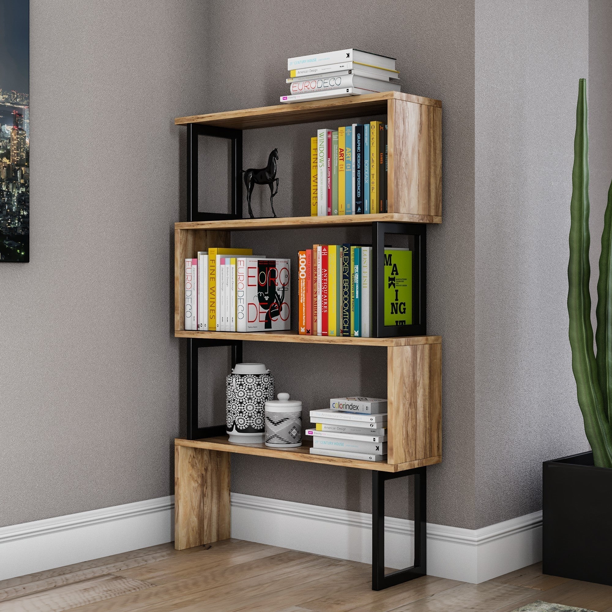 Polica za knjige Ceylan - Walnut | AG-vitahome.hr