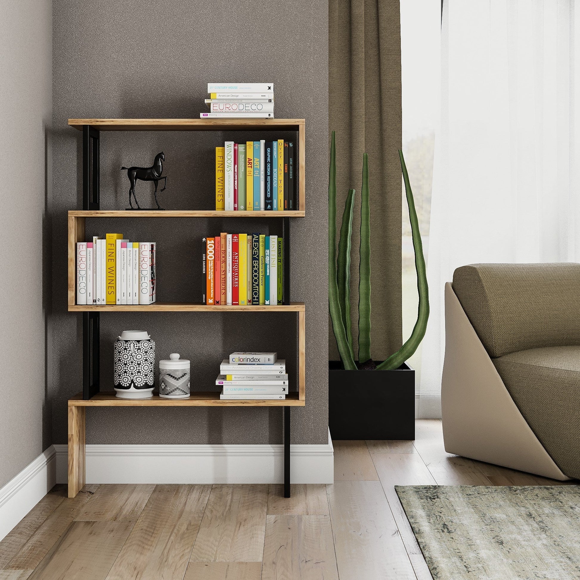 Polica za knjige Ceylan - Walnut | AG-vitahome.hr