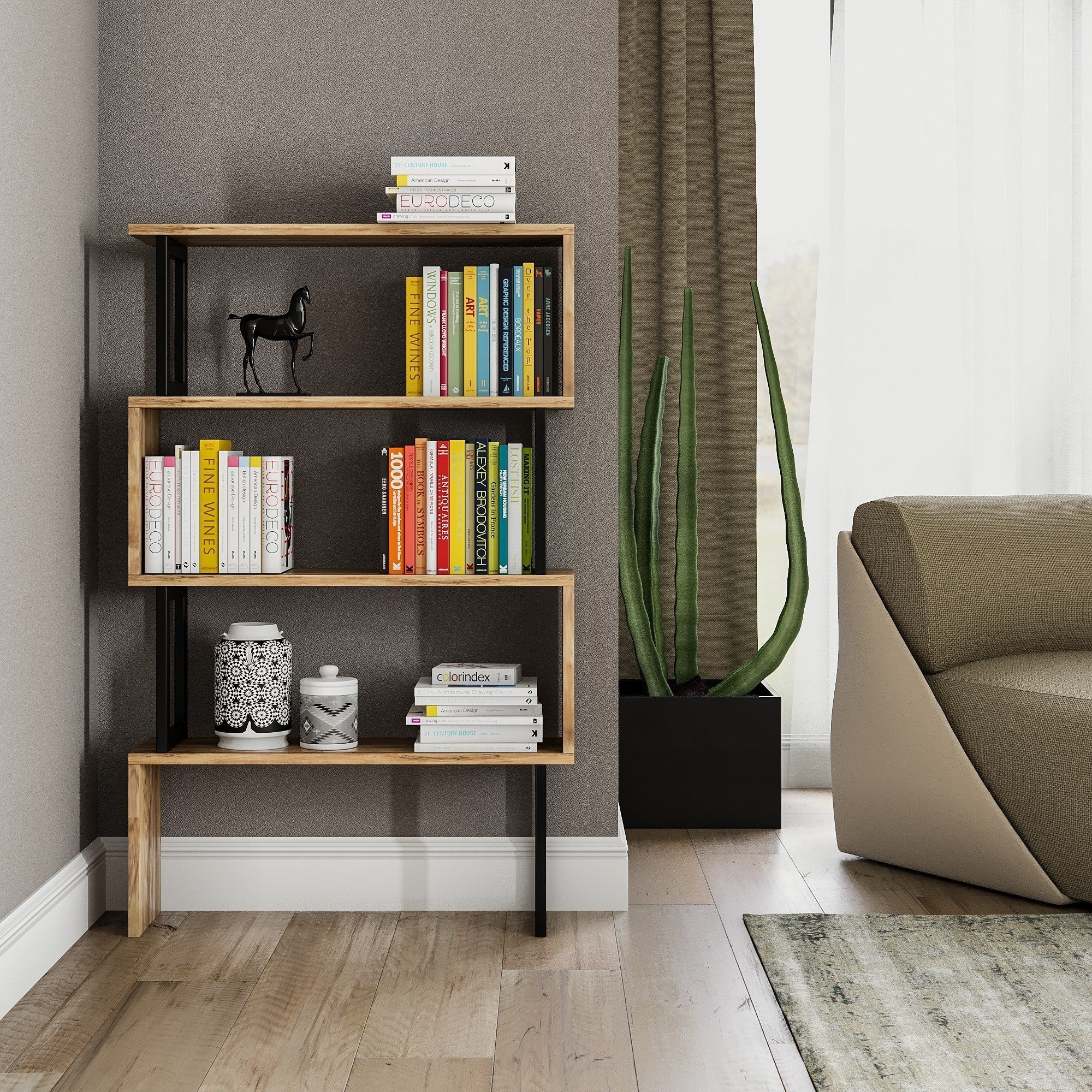 Polica za knjige Ceylan - Walnut | AG-vitahome.hr