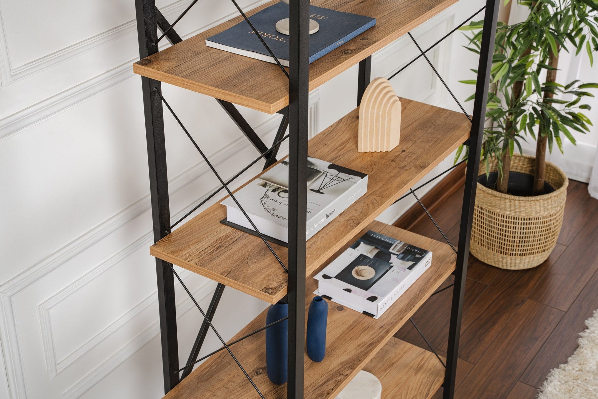 Polica za knjige Elysian - Atlantic Pine, Black | AG-vitahome.hr