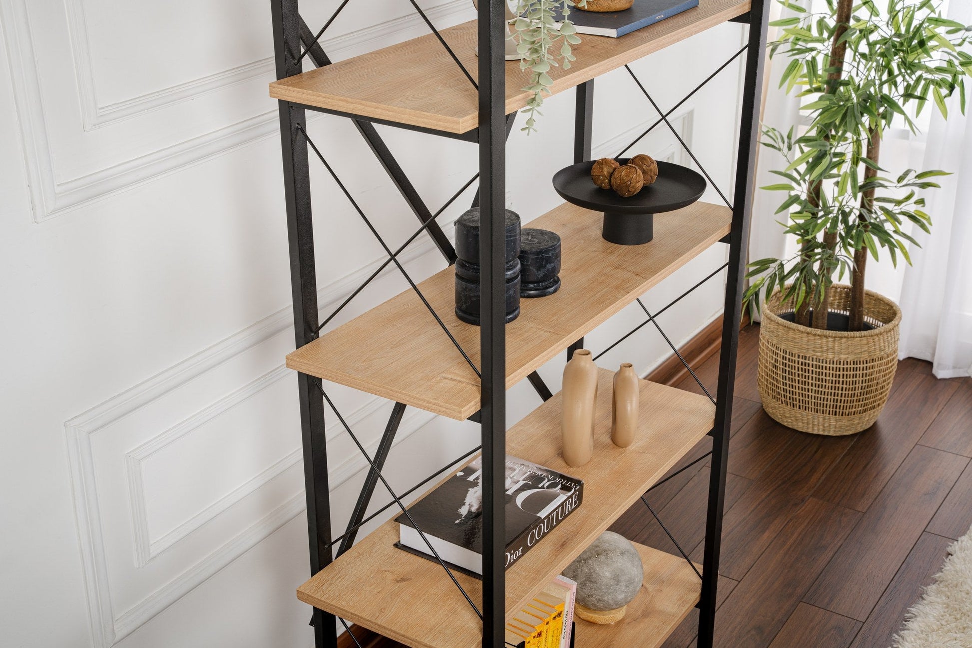 Polica za knjige Elysian - Oak, Black | AG-vitahome.hr