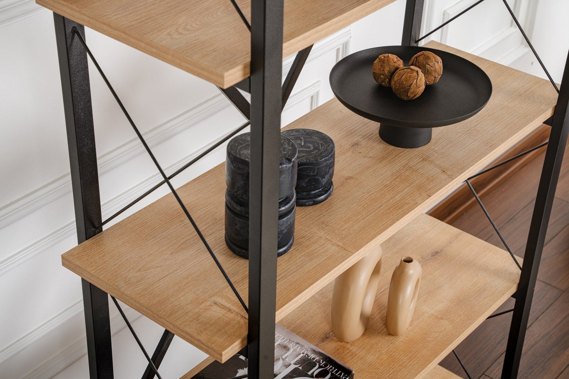 Polica za knjige Elysian - Oak, Black | AG-vitahome.hr