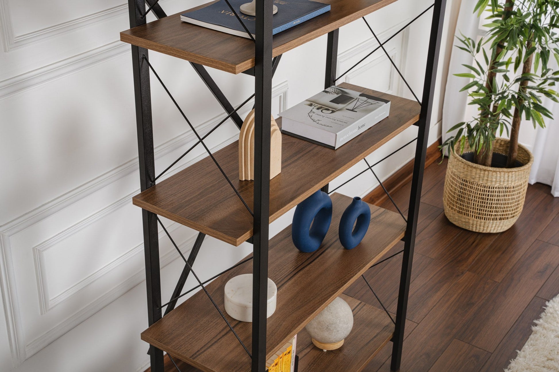 Polica za knjige Elysian - Walnut, Black | AG-vitahome.hr