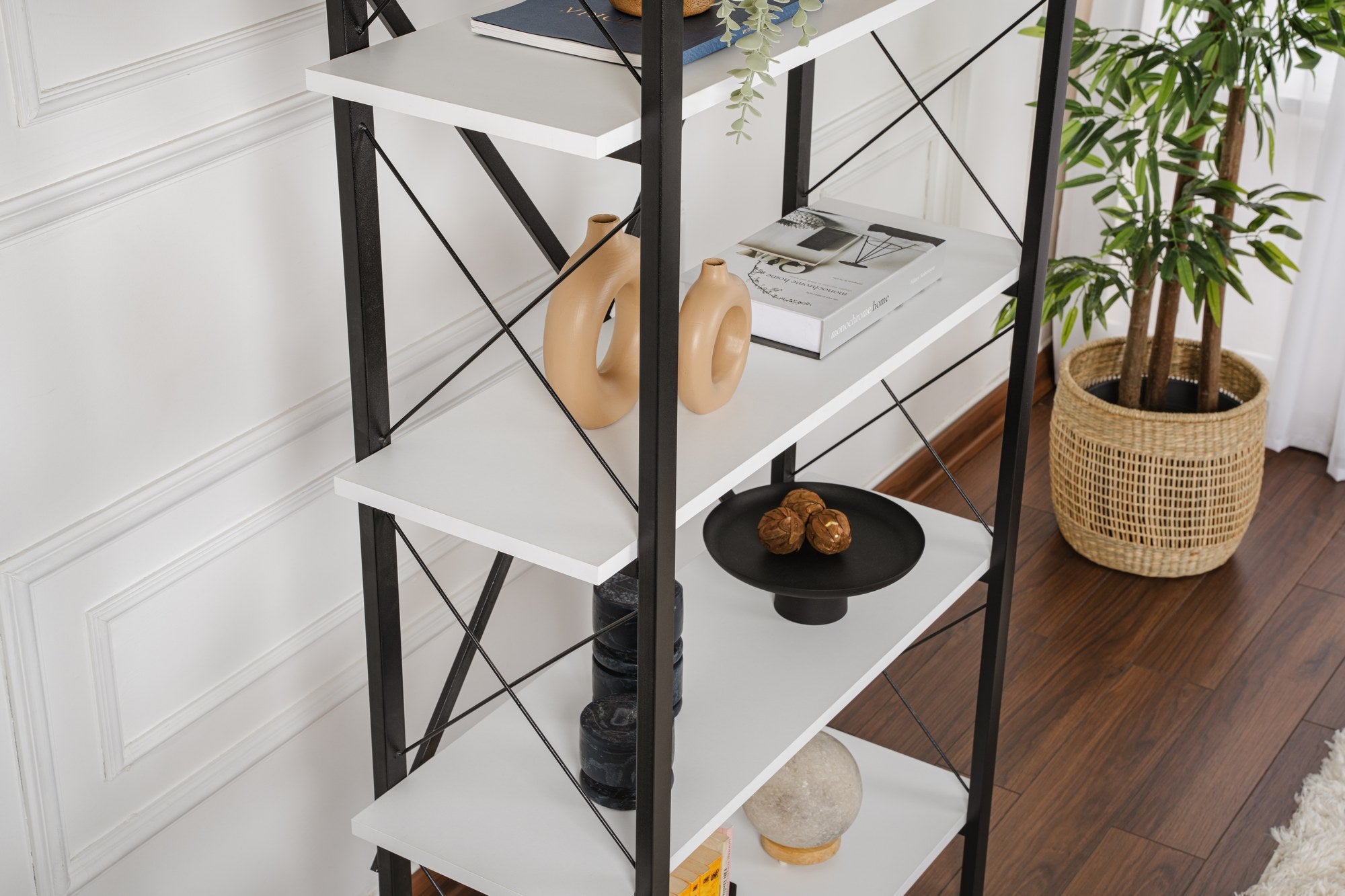 Polica za knjige Elysian - White, Black | AG-vitahome.hr