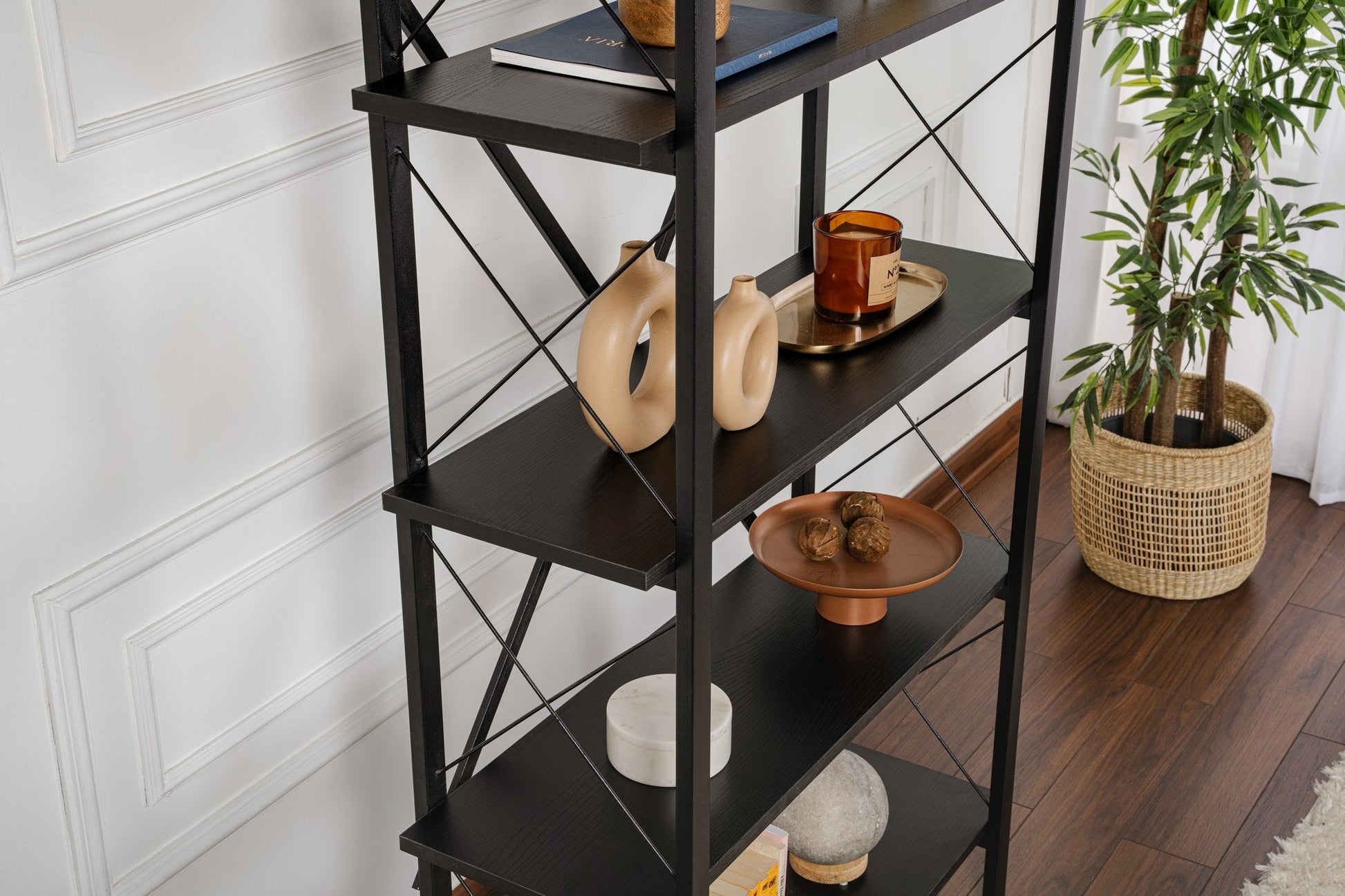 Polica za knjige Elysian - Wood Black, Black | AG-vitahome.hr