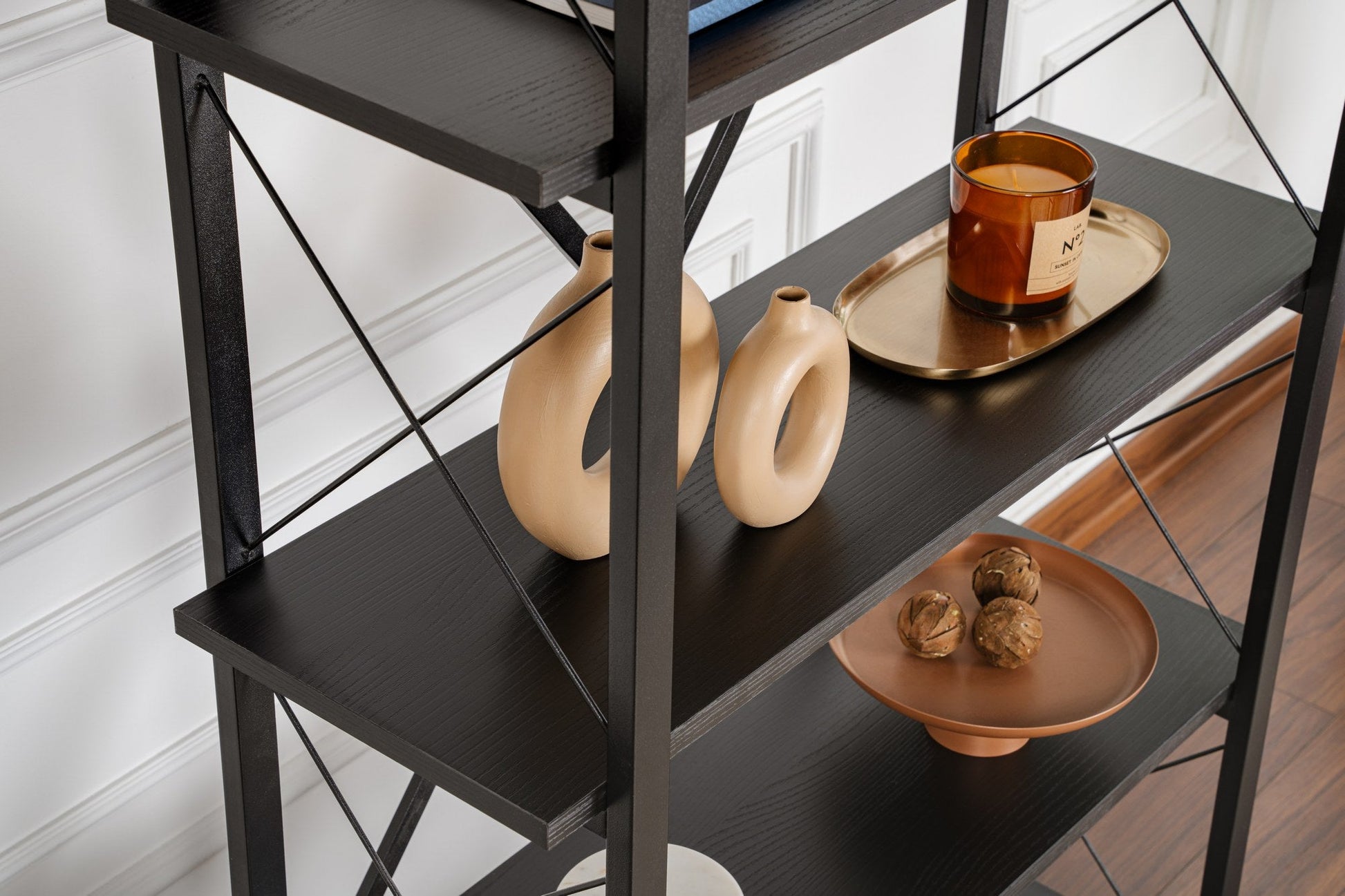 Polica za knjige Elysian - Wood Black, Black | AG-vitahome.hr