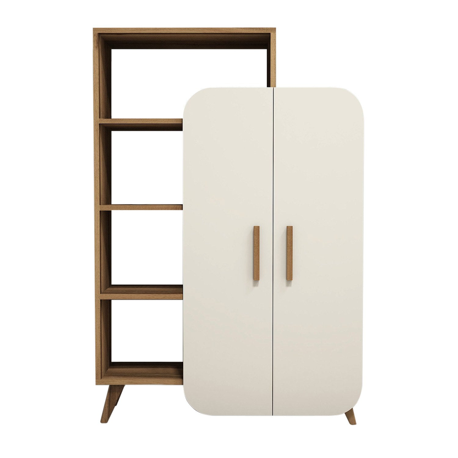 Polica za knjige Form - Walnut, Cream | AG-vitahome.hr
