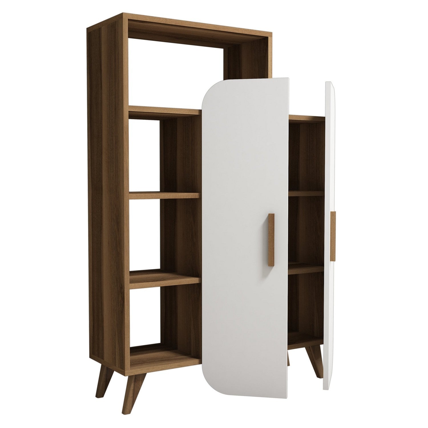 Polica za knjige Form - Walnut, White | AG-vitahome.hr