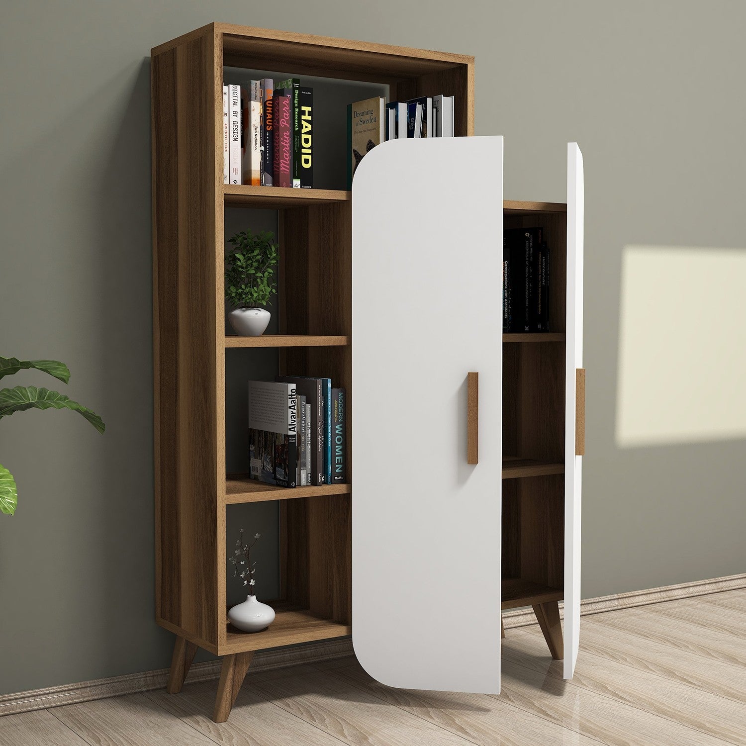 Polica za knjige Form - Walnut, White | AG-vitahome.hr