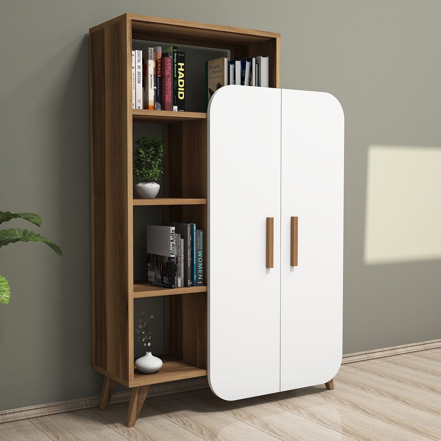 Polica za knjige Form - Walnut, White | AG-vitahome.hr