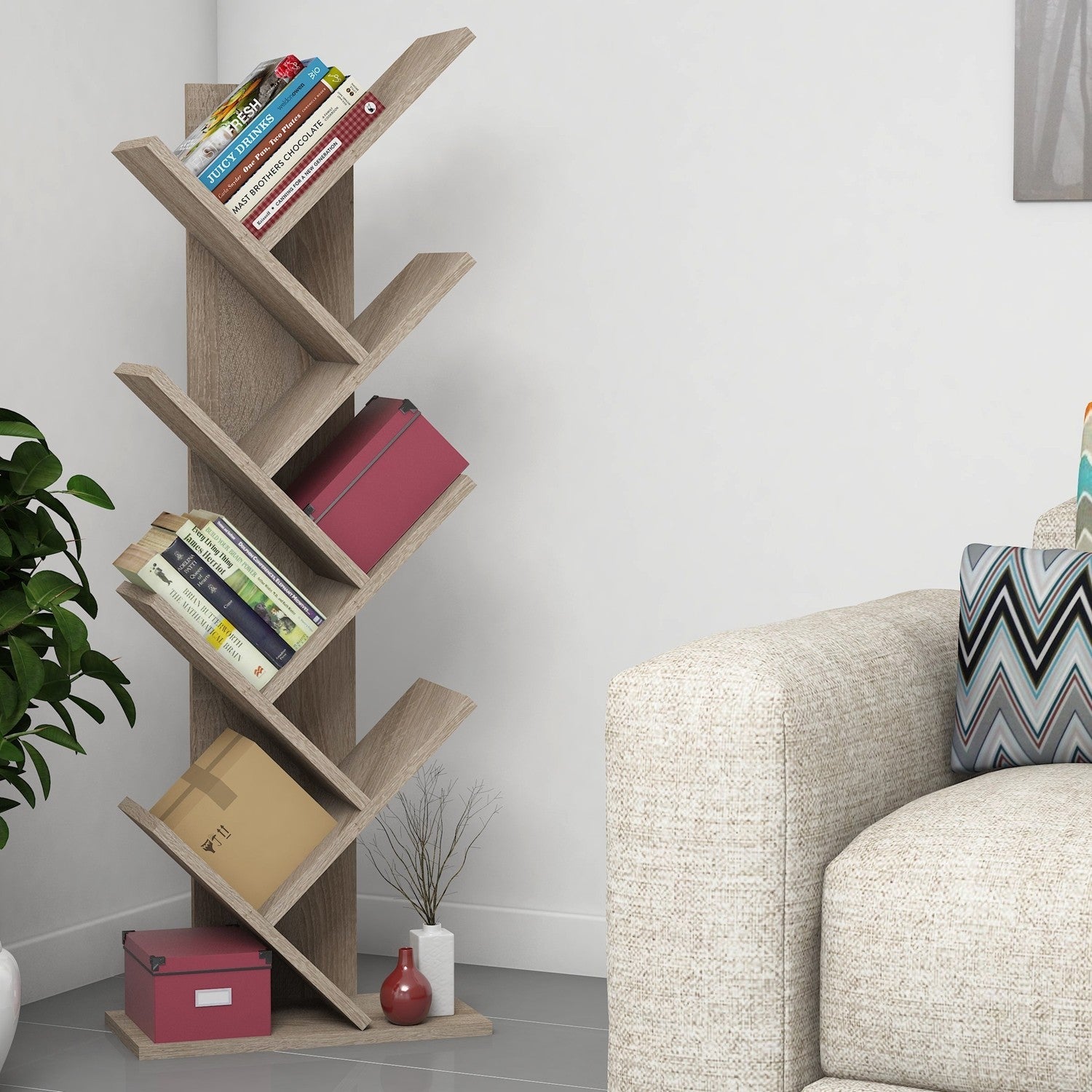Polica za knjige Hitit - Walnut | AG-vitahome.hr