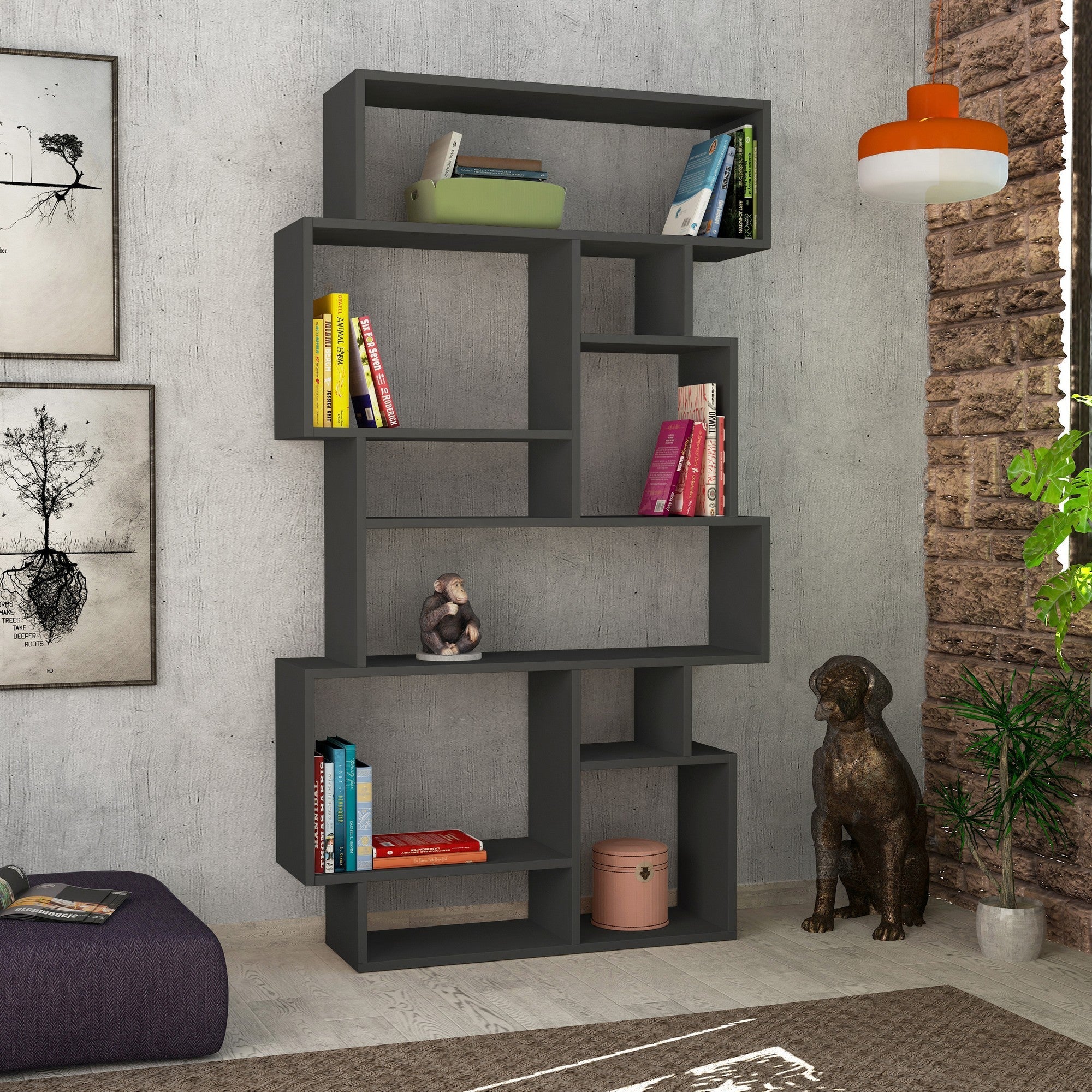 Polica za knjige Karmato - Anthracite | AG-vitahome.hr