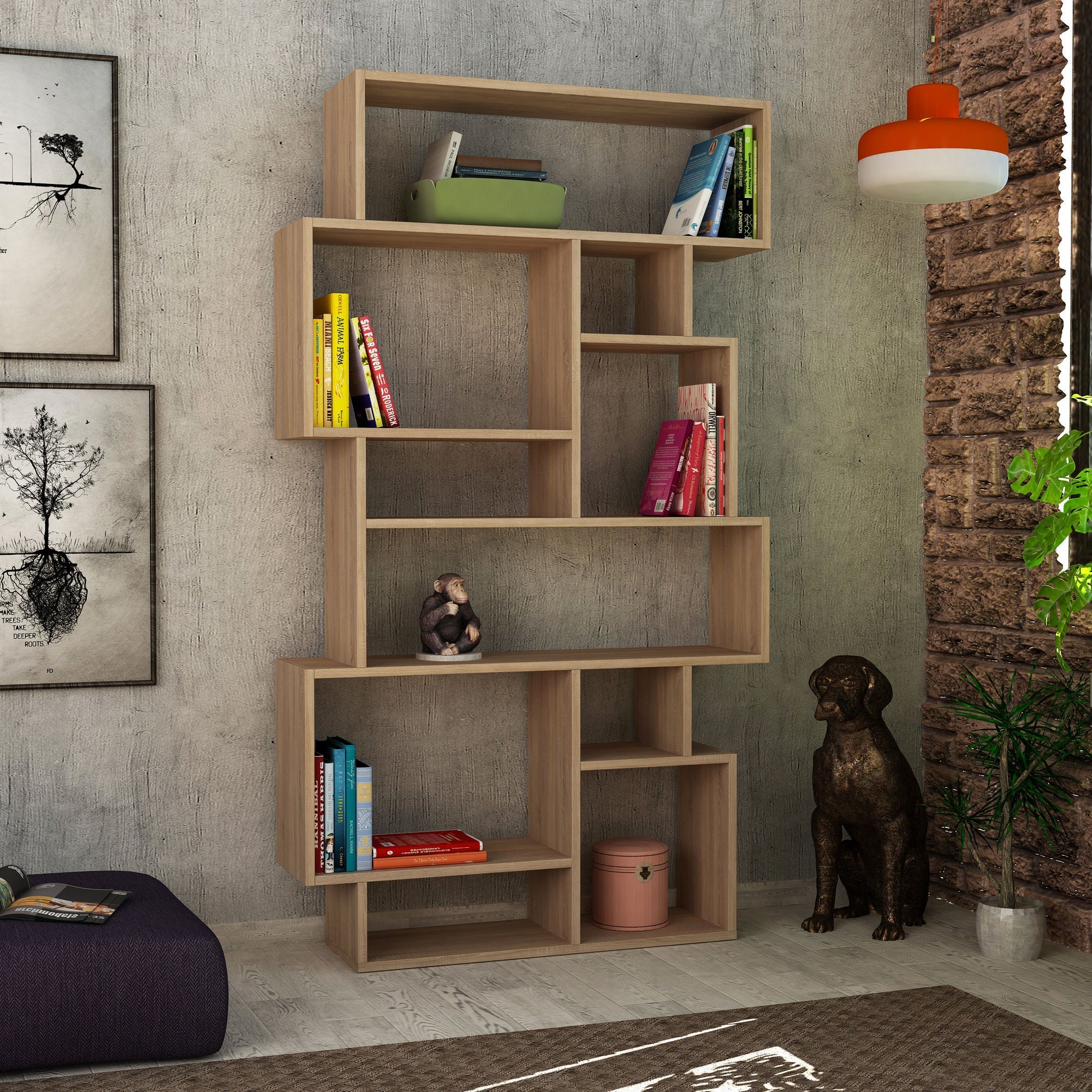 Polica za knjige Karmato - Sonoma Oak | AG-vitahome.hr