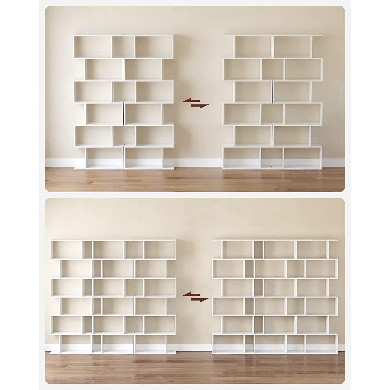 Polica za knjige, kockasta polica za izlaganje i prostorna pregrada, 70 x 24 x 190,5 cm Bijela | Vasagle-vitahome.hr