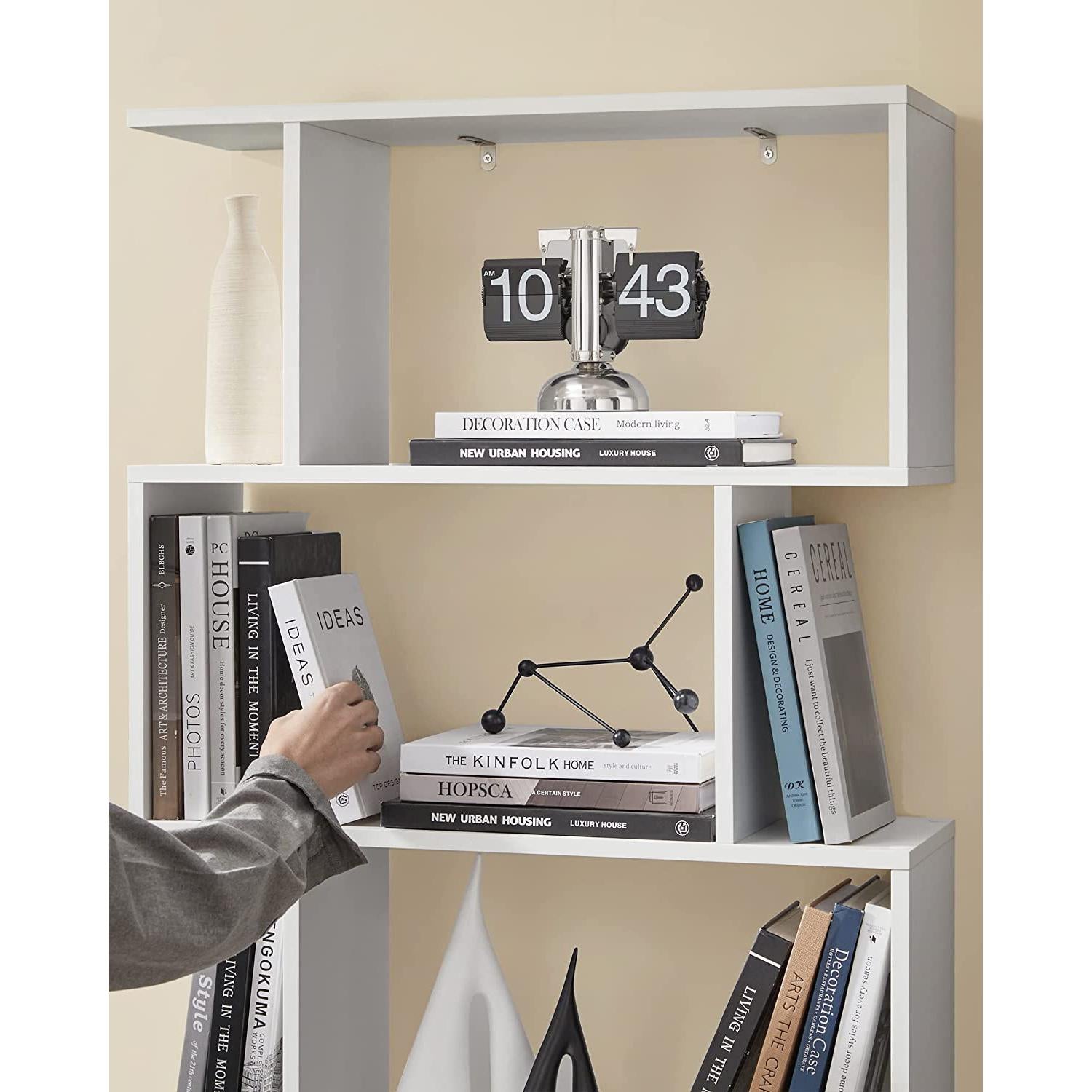 Polica za knjige, kockasta polica za izlaganje i prostorna pregrada, 70 x 24 x 190,5 cm Bijela | Vasagle-vitahome.hr