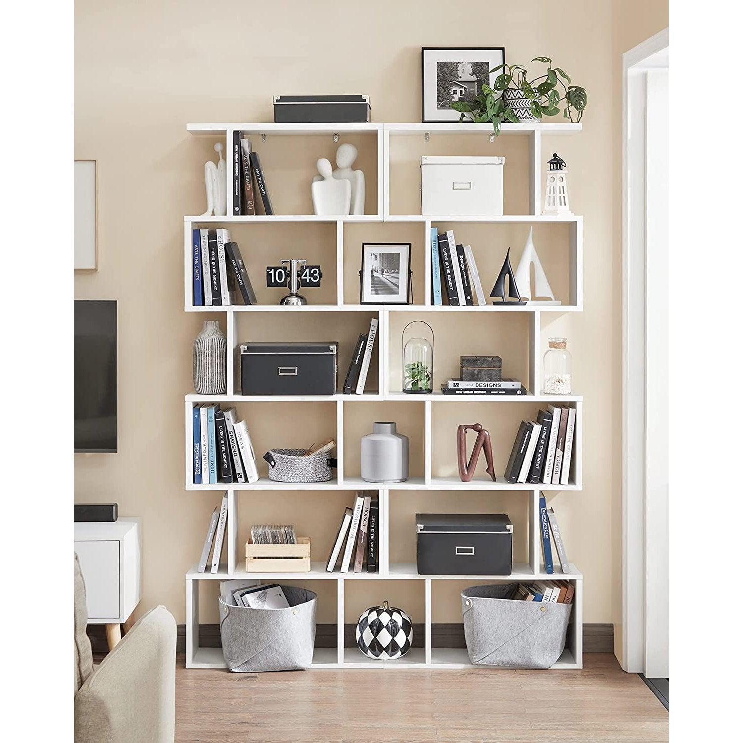 Polica za knjige, kockasta polica za izlaganje i prostorna pregrada, 70 x 24 x 190,5 cm Bijela | Vasagle-vitahome.hr