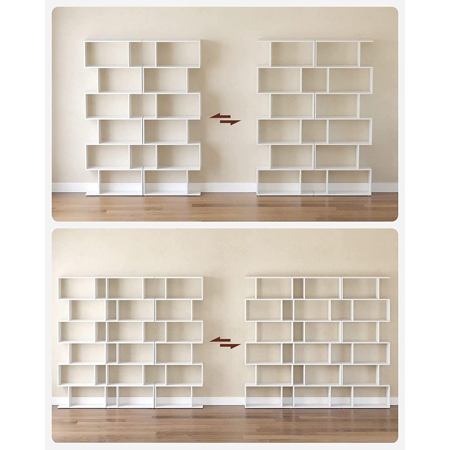 Polica za knjige, kockasta polica za izlaganje i prostorna pregrada, 70 x 24 x 190,5 cm Bijela | Vasagle-vitahome.hr