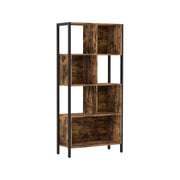 Polica za knjige, kockasta polica za odlaganje 4 x 29,6 x 154,5 cm smeđe-crna | Vasagle-vitahome.hr