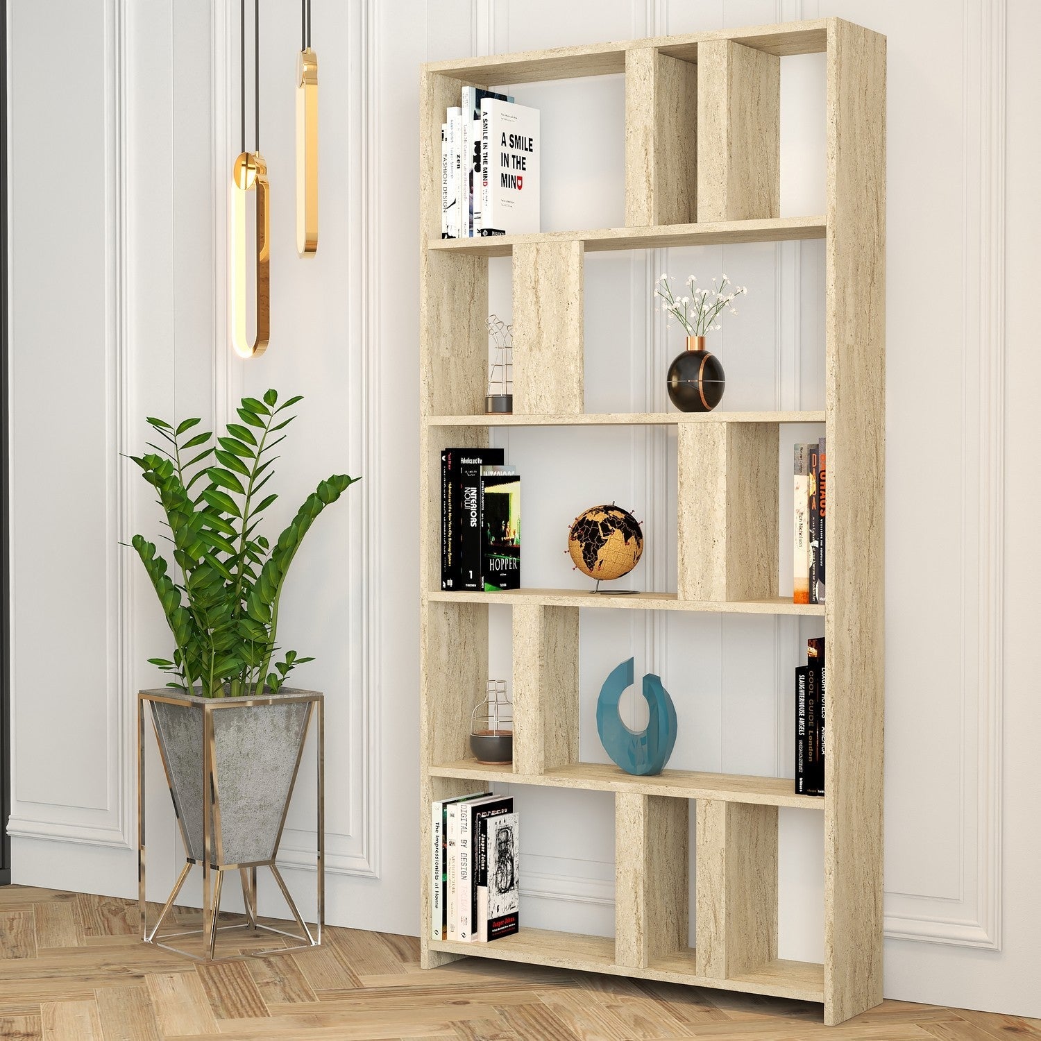 Polica za knjige Lima - Travertine | AG-vitahome.hr