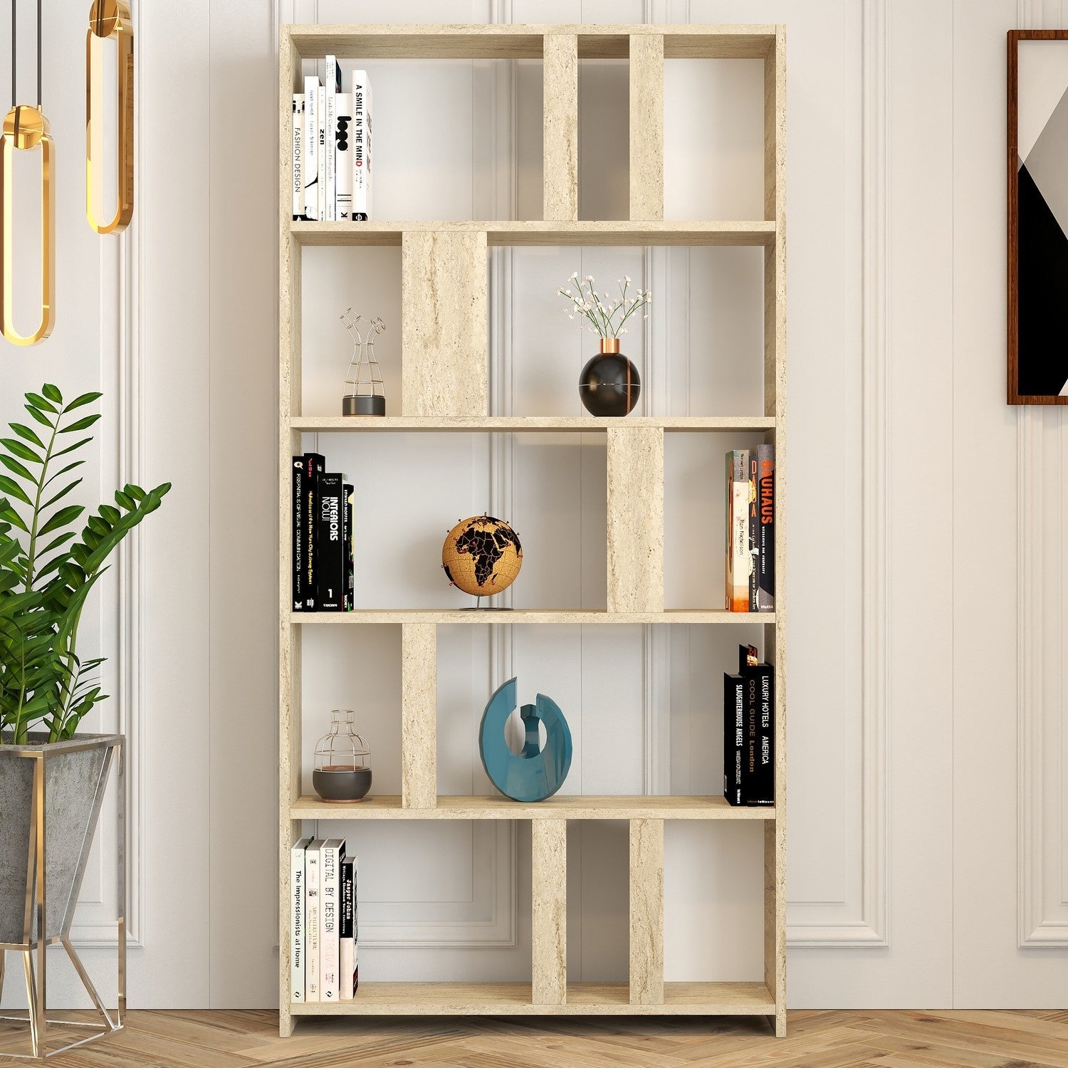 Polica za knjige Lima - Travertine | AG-vitahome.hr