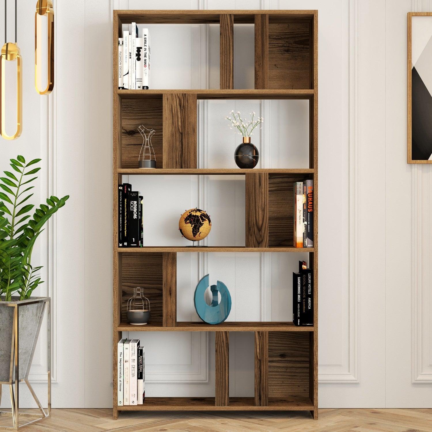 Polica za knjige Lima - Walnut | AG-vitahome.hr