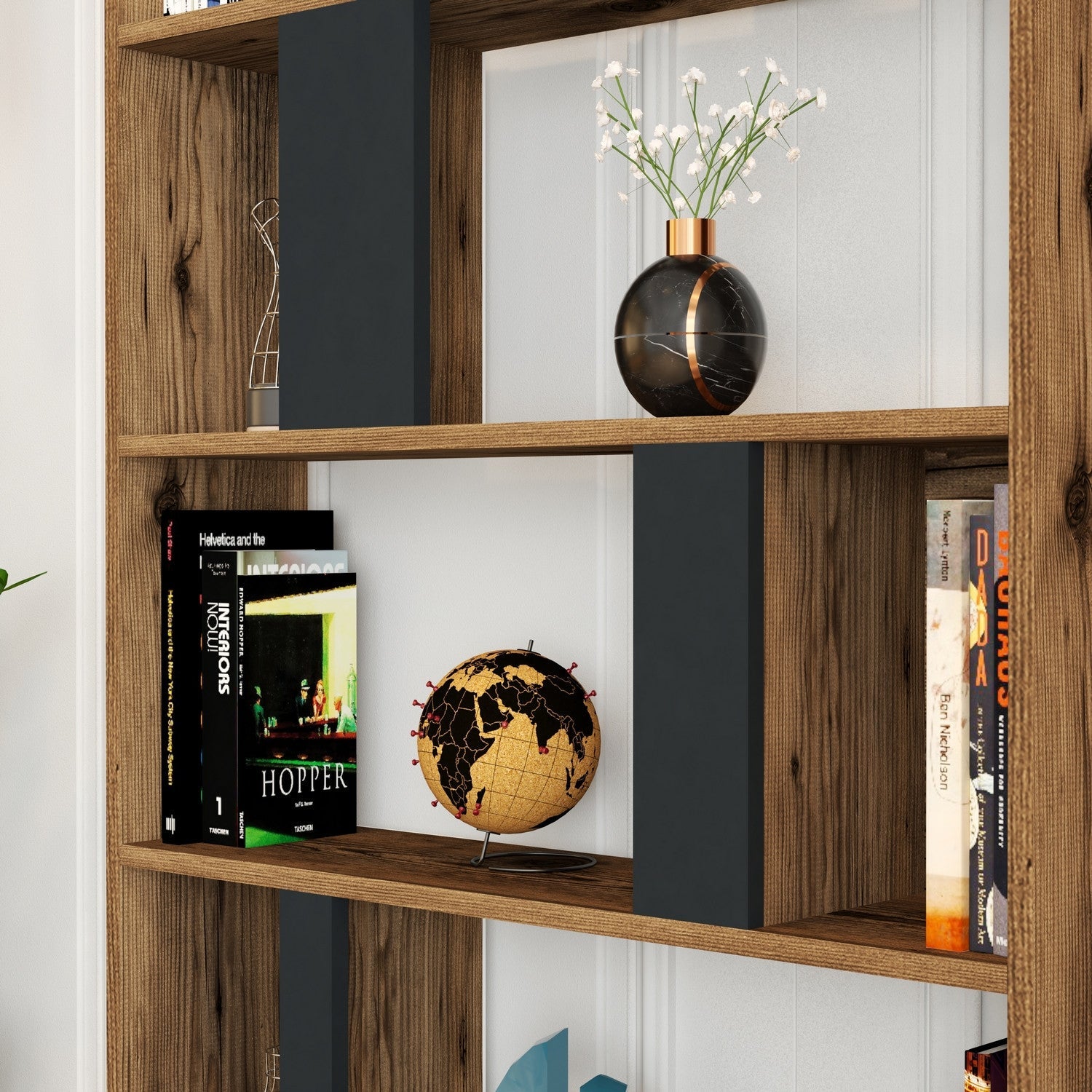 Polica za knjige Lima - Walnut, Anthracite | AG-vitahome.hr