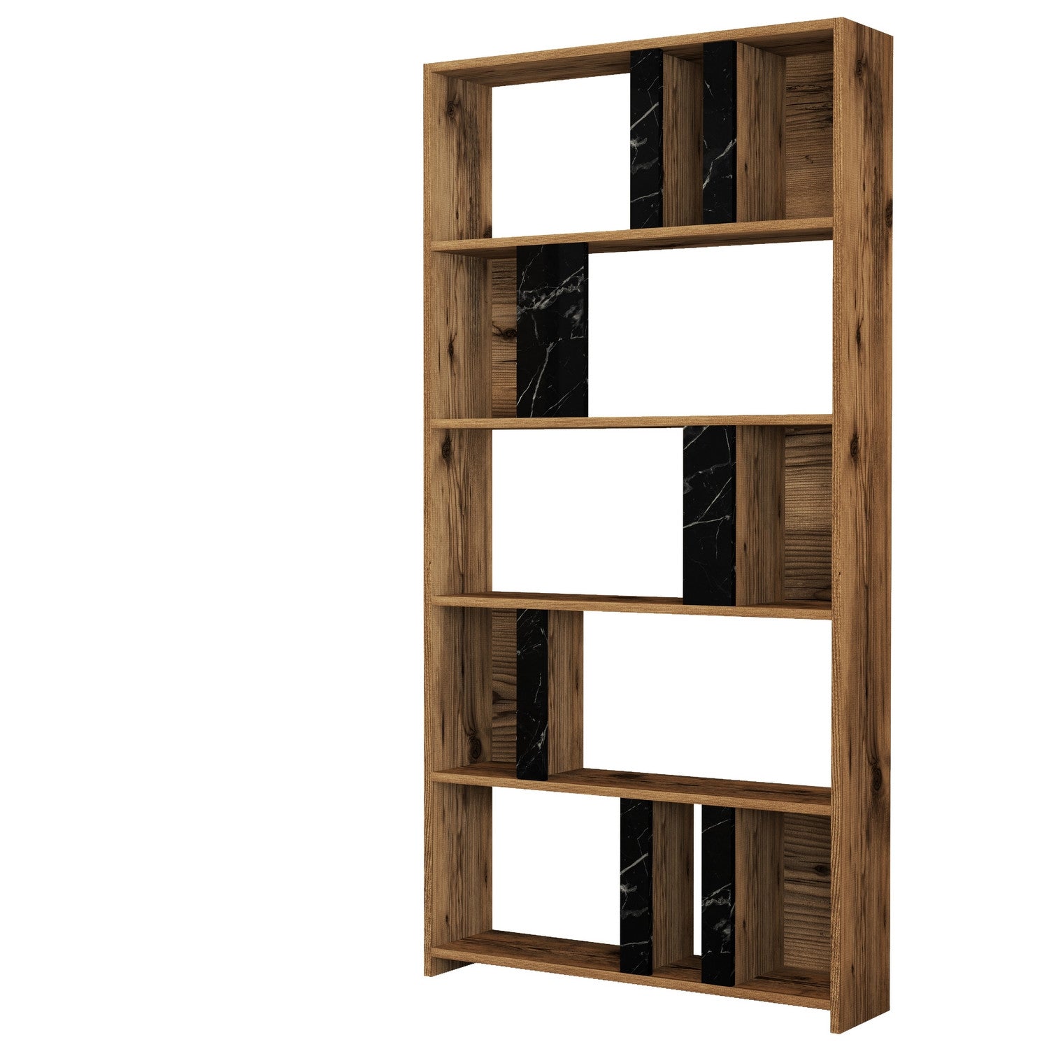 Polica za knjige Lima - Walnut, Black Marble | AG-vitahome.hr