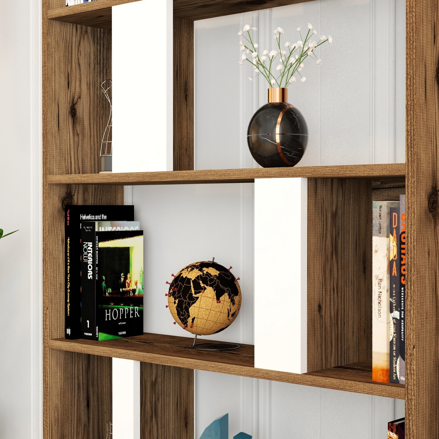 Polica za knjige Lima - Walnut, White | AG-vitahome.hr