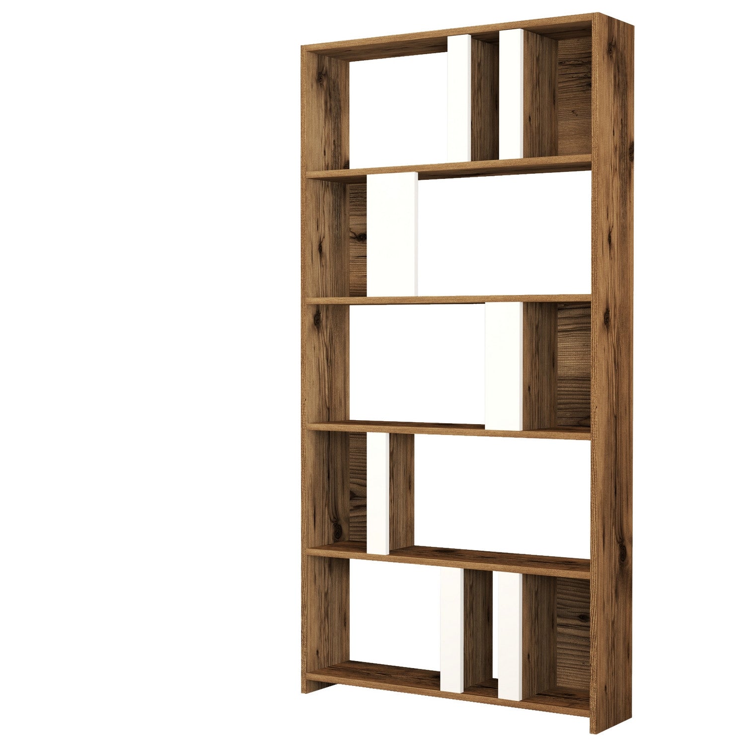 Polica za knjige Lima - Walnut, White | AG-vitahome.hr