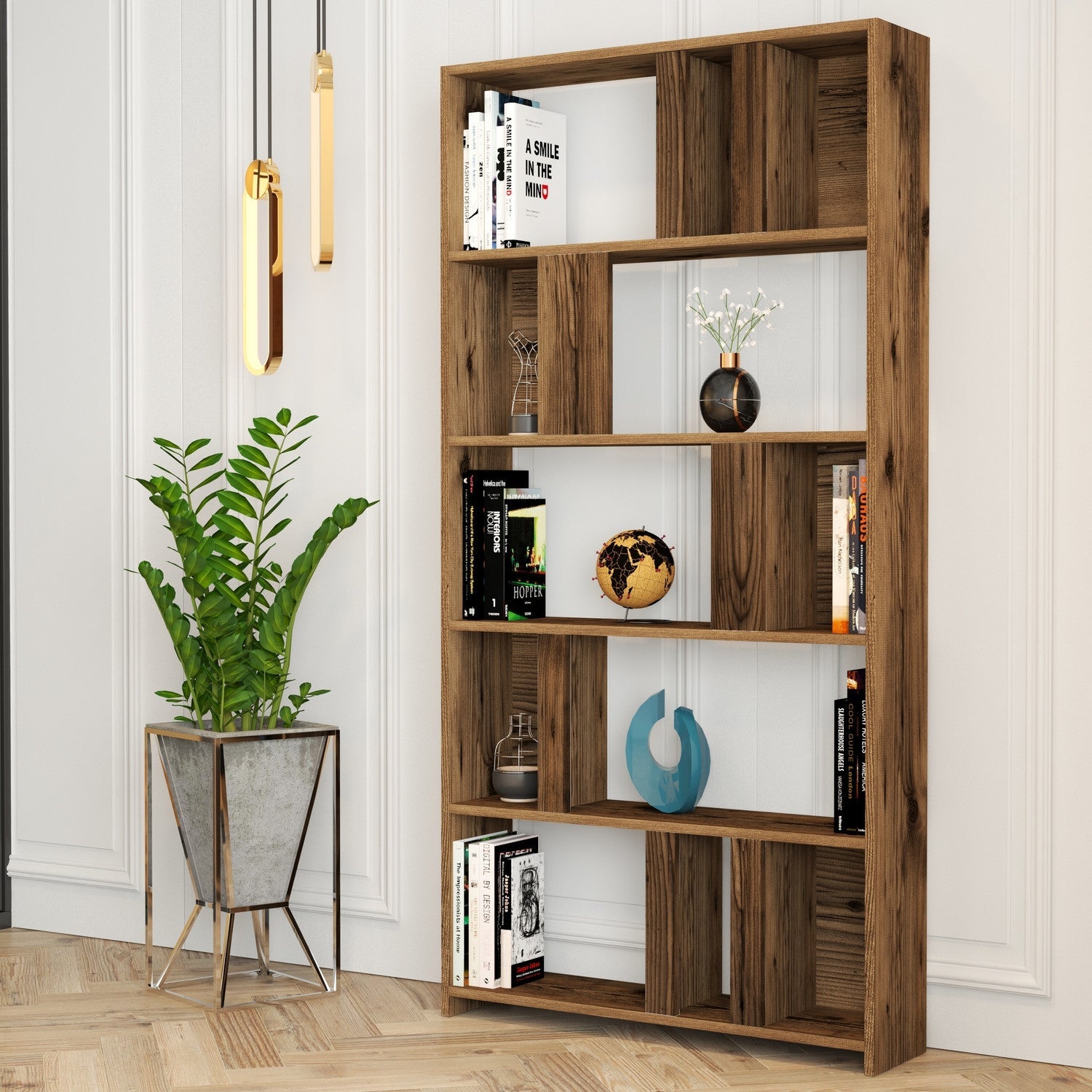 Polica za knjige Lima - Walnut | AG-vitahome.hr